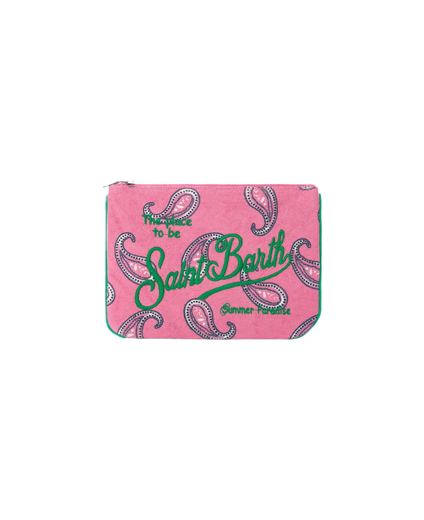 MC2 Saint Barth Parisienne Paisley Terry Pochette With Saint Barth Embroidery - PINK