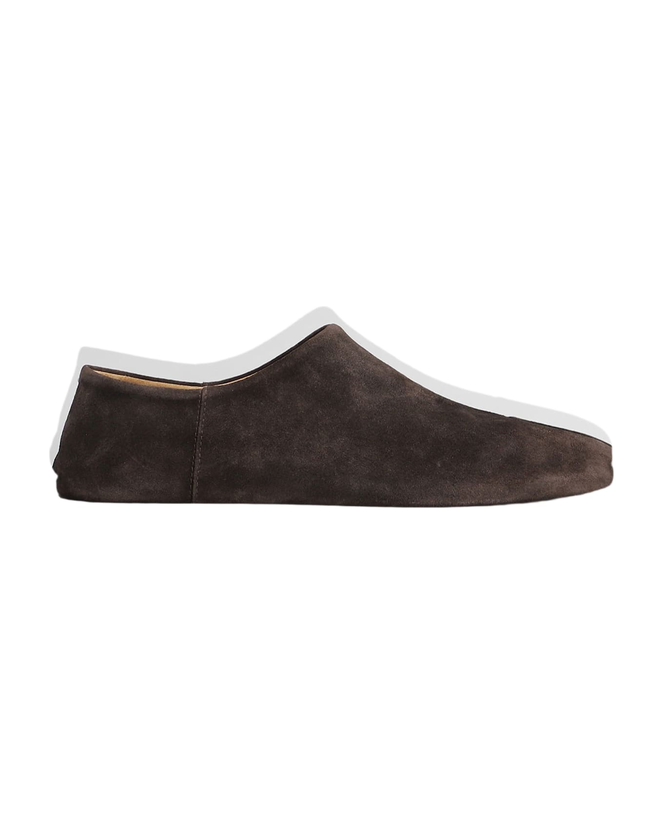 Maison Margiela Tabi Loafers In Brown Suede - brown