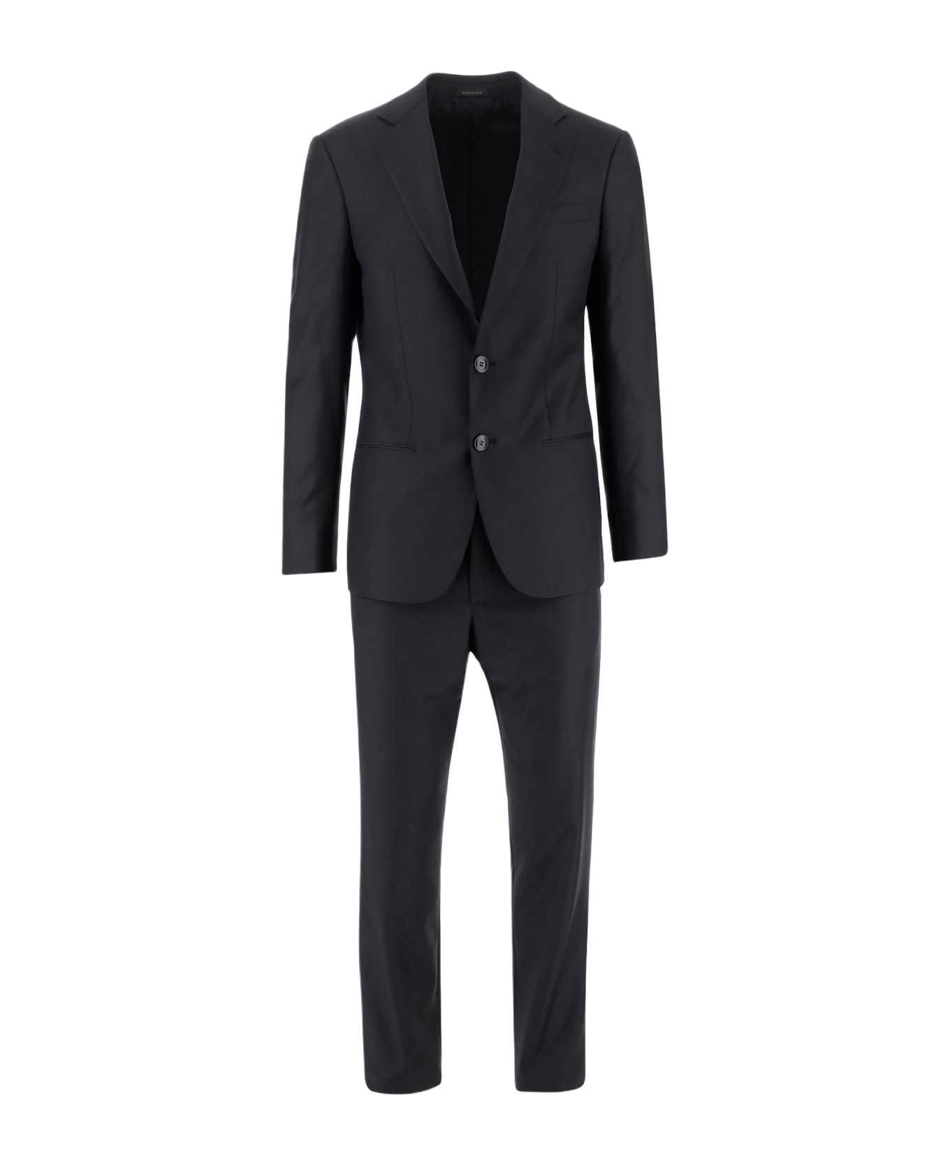 Giorgio Armani Dark Blue Cotton Suits - Blue