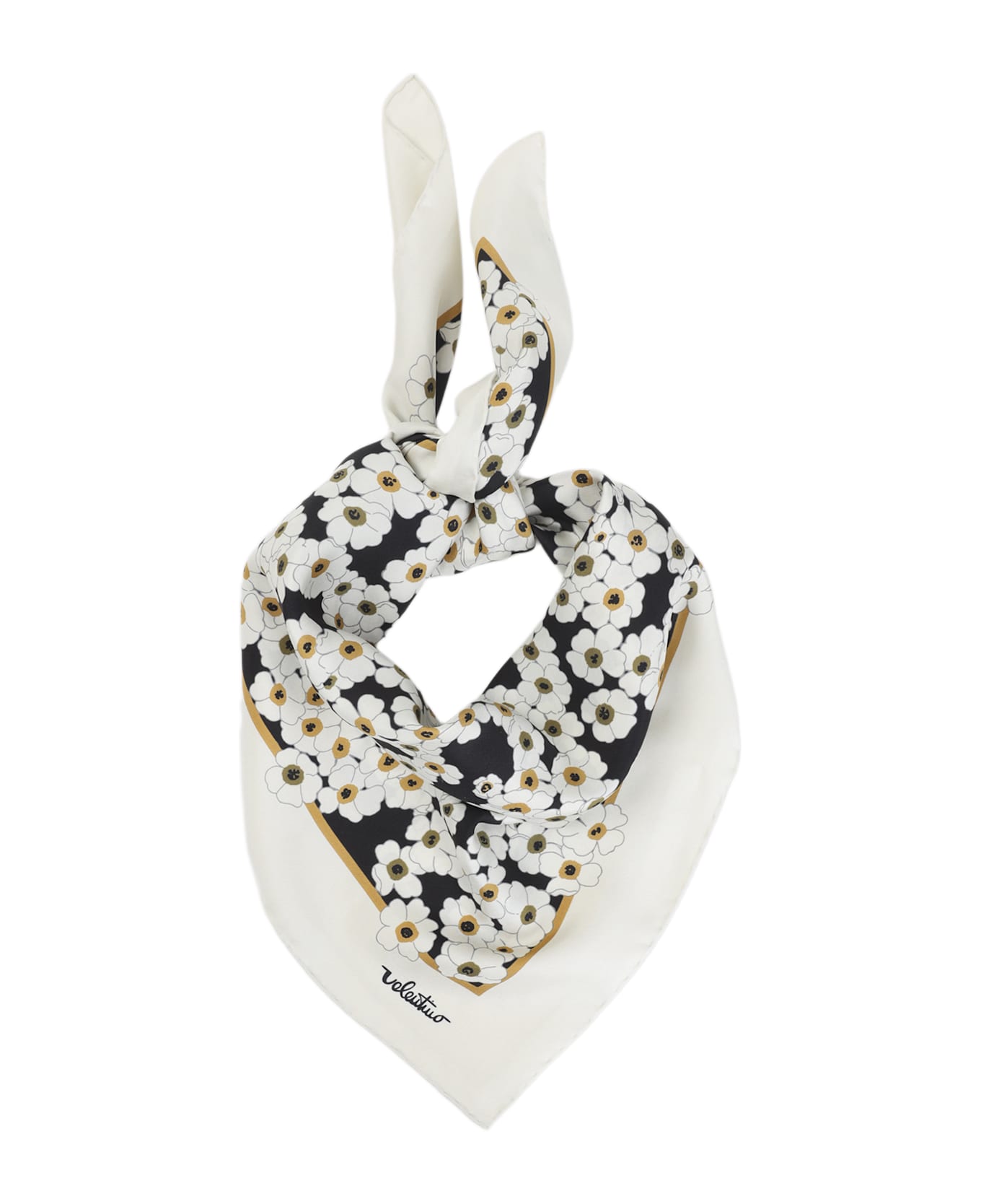 Valentino Garavani Silk Scarf - Cft Nero Avorio