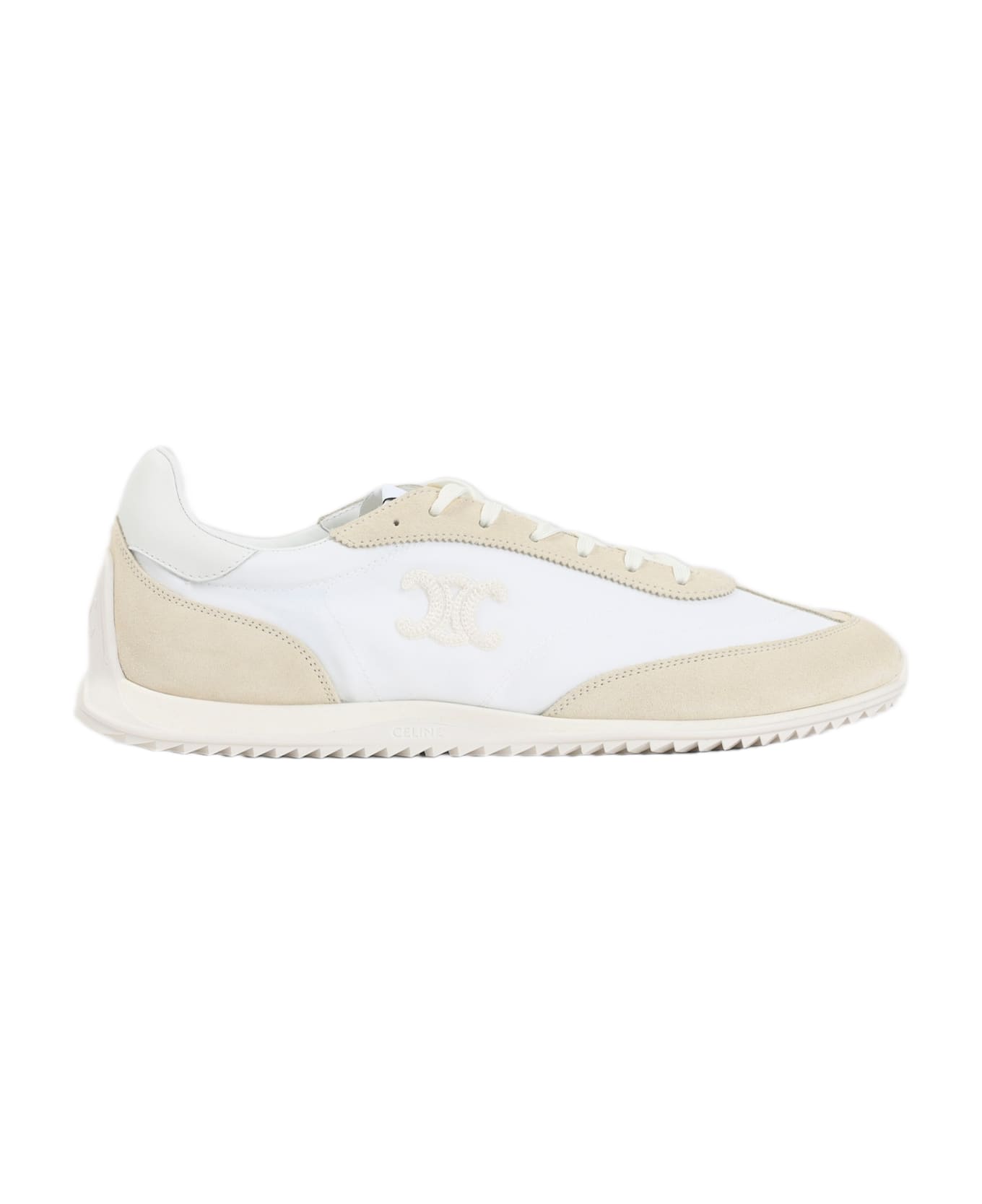 Celine Low Lace-up Sneakers With Triomphe - Fw Off White