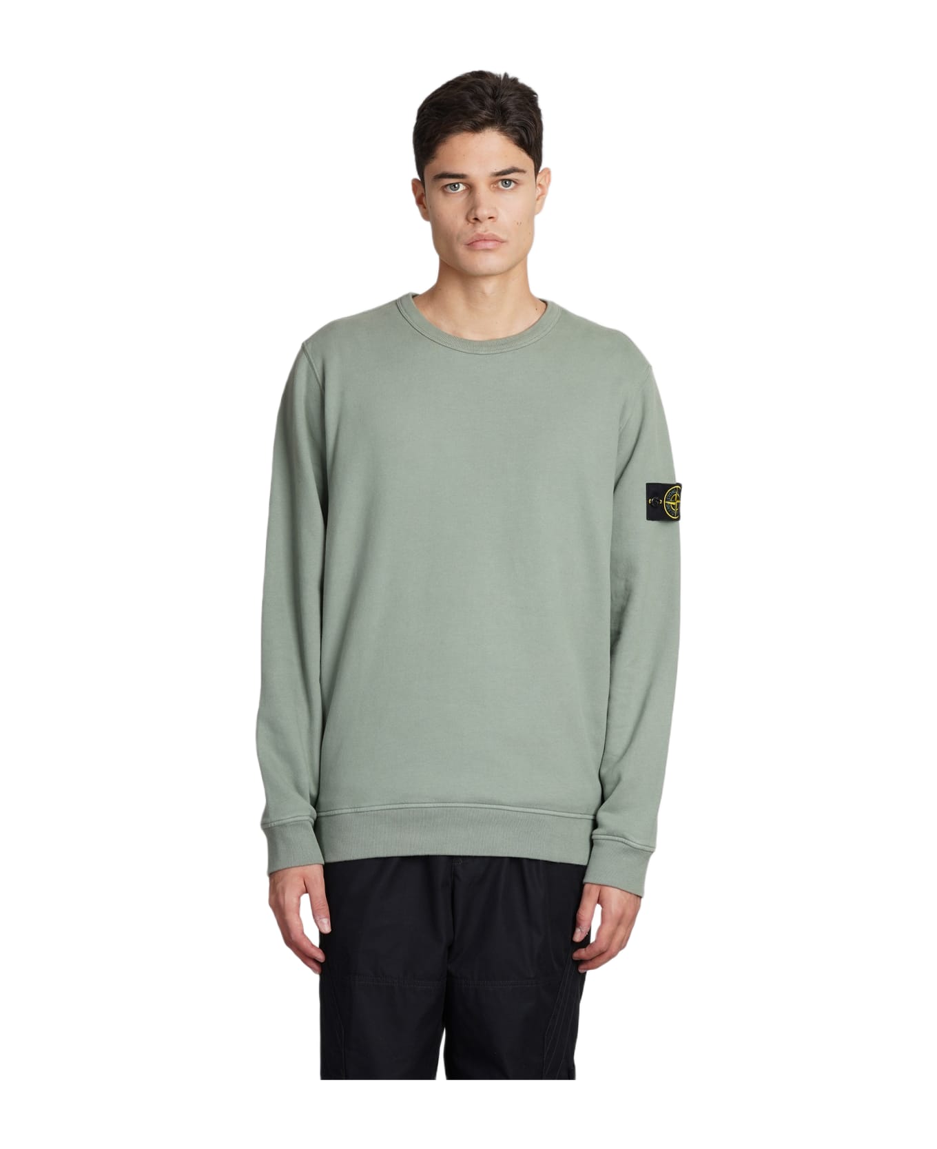 Stone Island Sweatshirt In Green Cotton - Verde