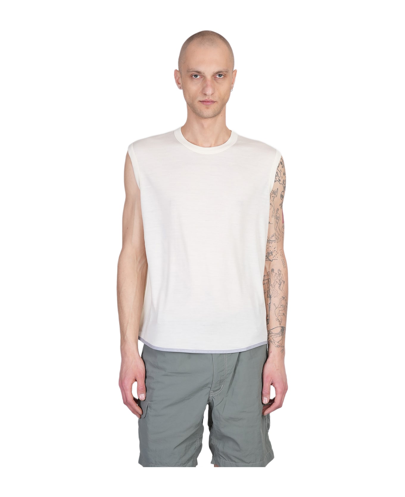 And Wander Tank Top In Beige Wool - beige