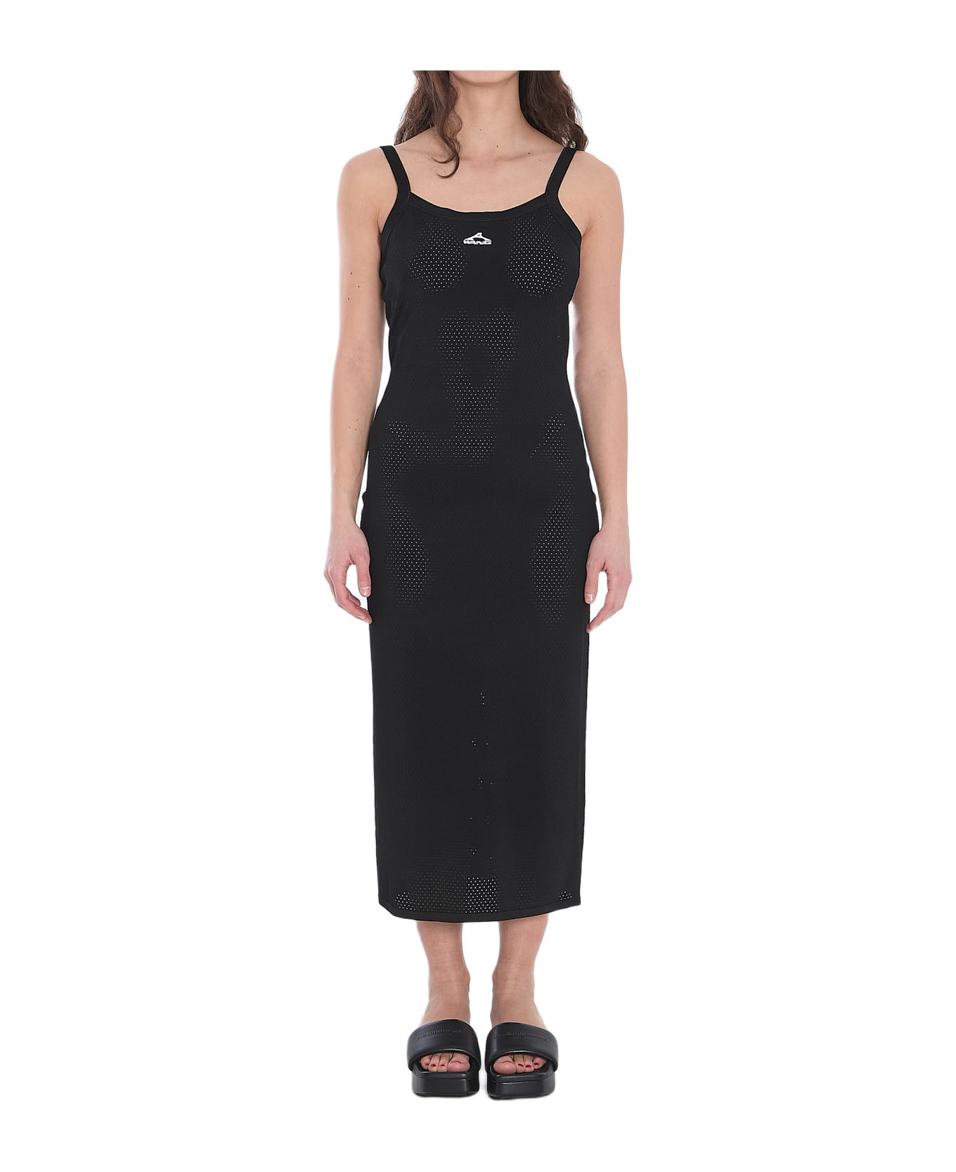 Alexander Wang Slip Dress With 3d Logo - Black