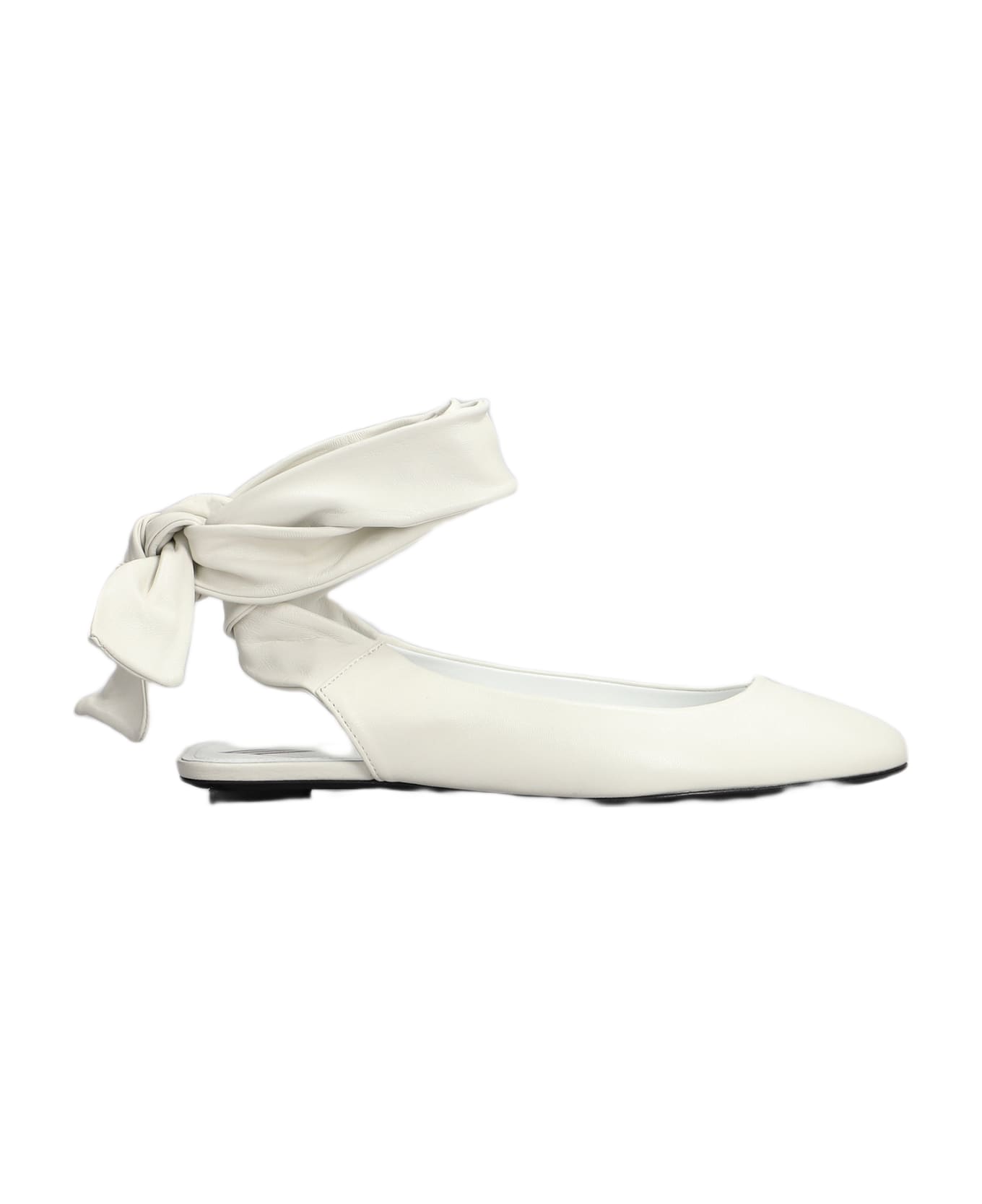 The Attico Cloe Ballet Flats In White Leather - white フラットシューズ