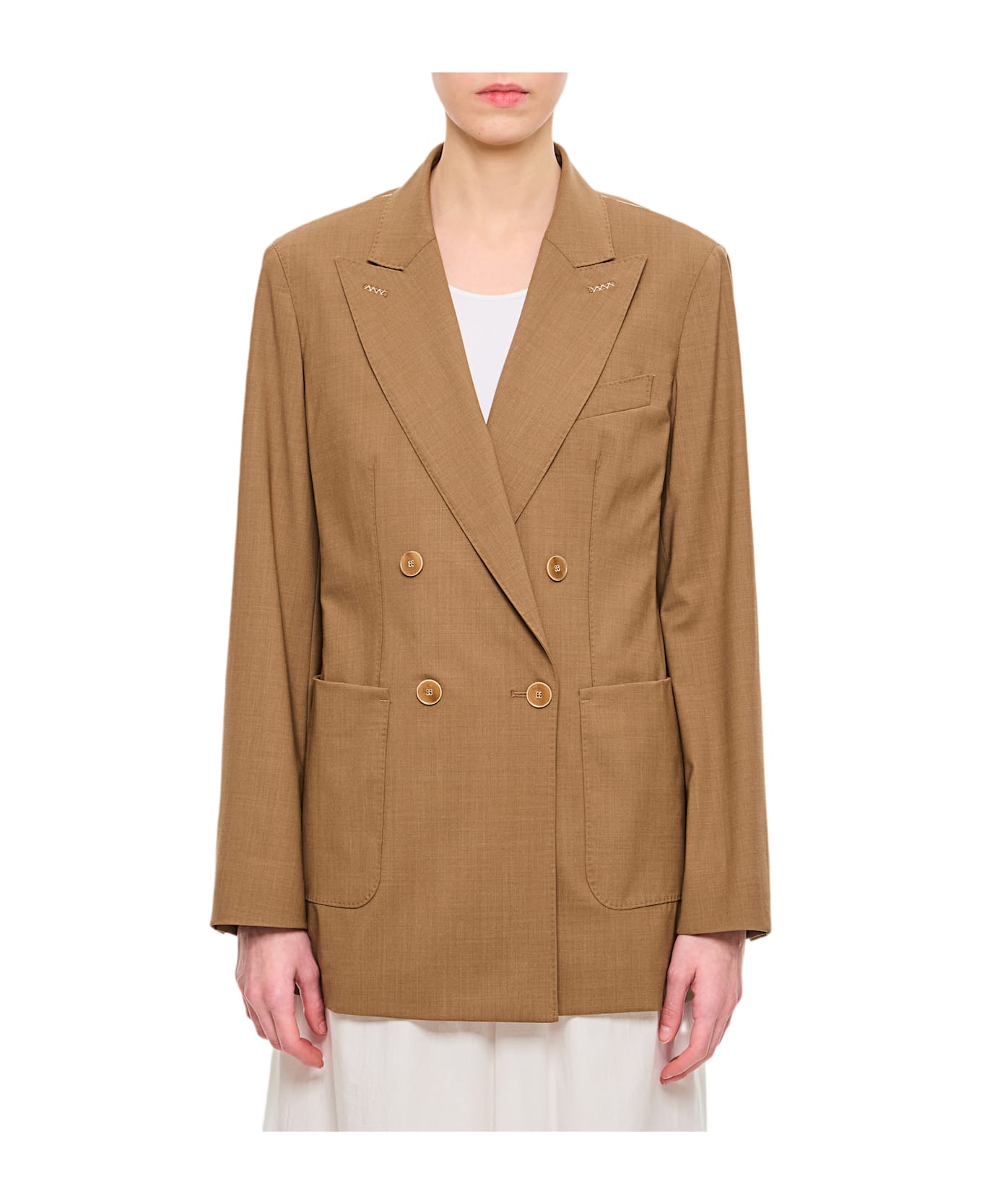Max Mara Double Breasted Jacket - Brown