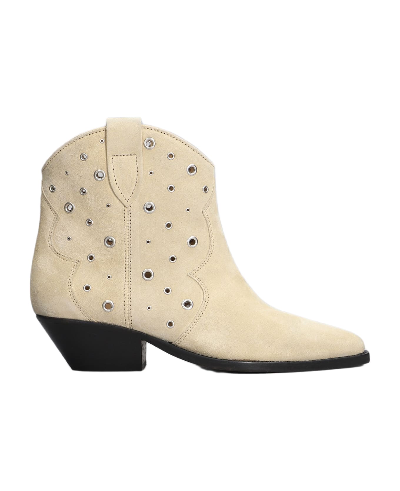 Isabel Marant Dewina Texan Ankle Boots In Beige Suede - beige