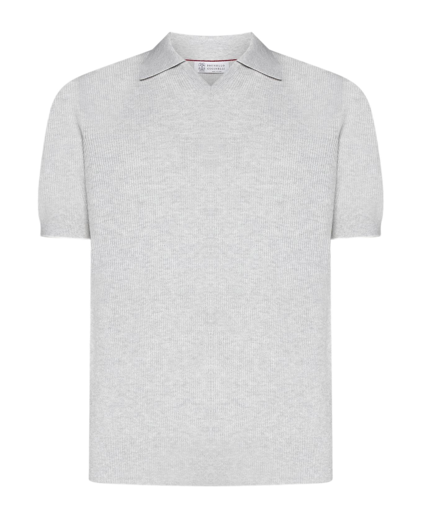 Brunello Cucinelli Cotton Knit Polo Shirt - GREY シャツ