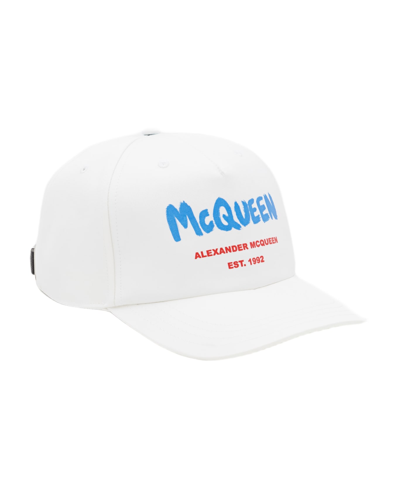 Alexander McQueen Tonal Graffiti Baseball Hat - White