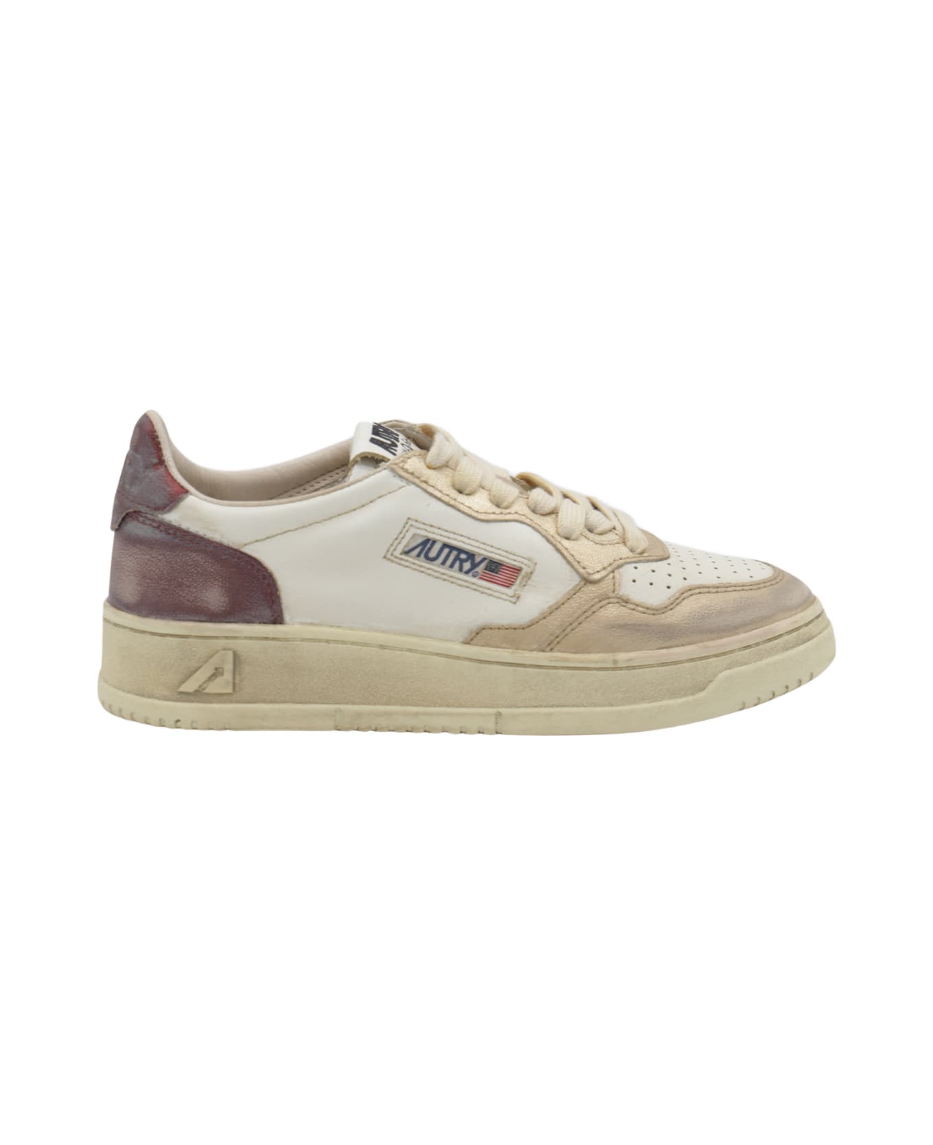 Autry White And Brown Metal Sneakers - WHITE, purple, pink