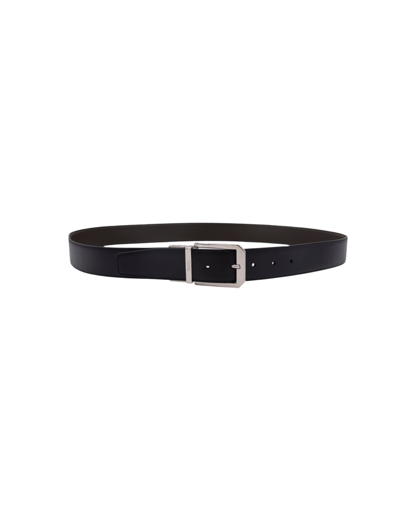 Zegna Black Leather Belt - Black