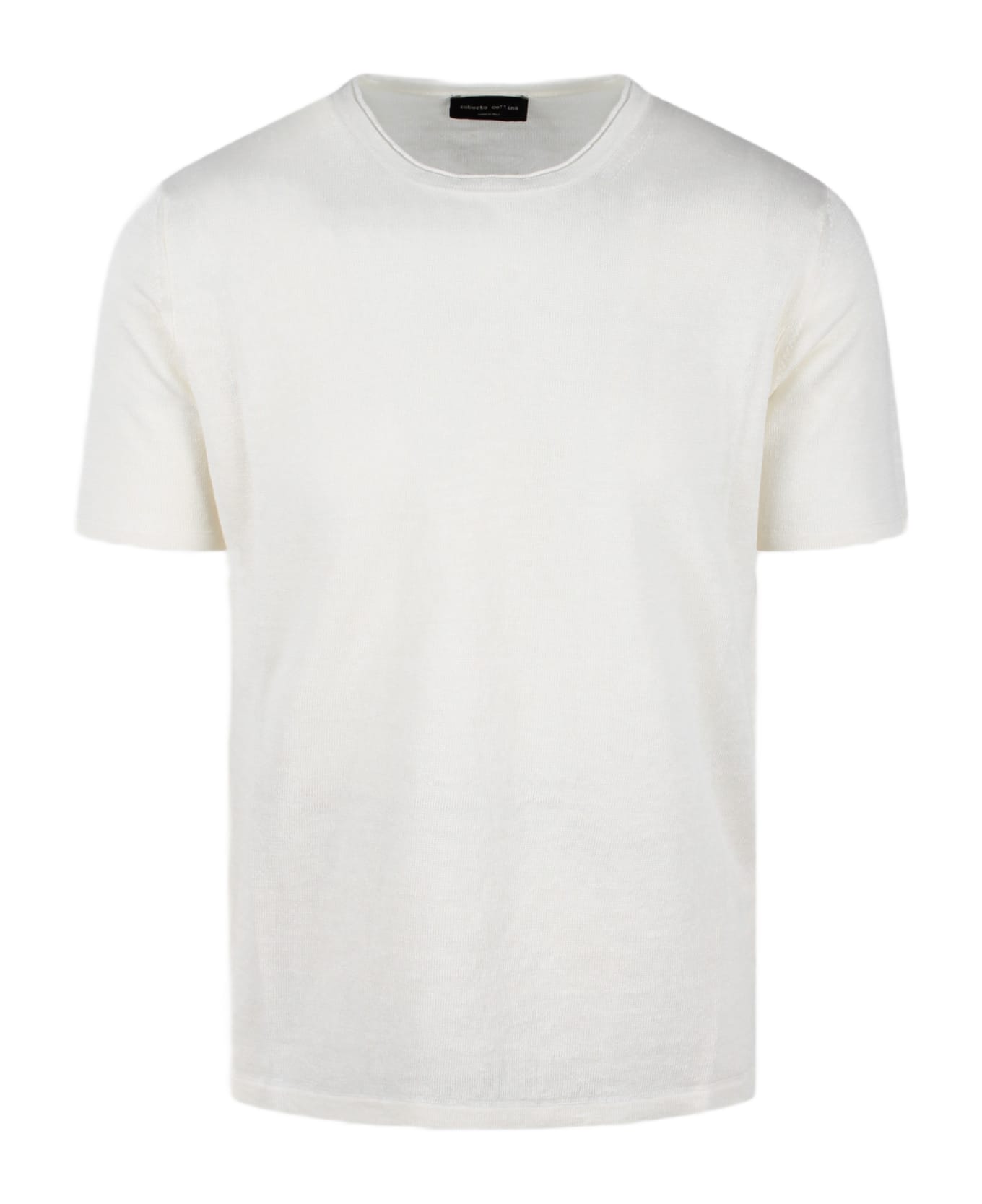 Roberto Collina Linen Knit Short Sleeve T-shirt - White