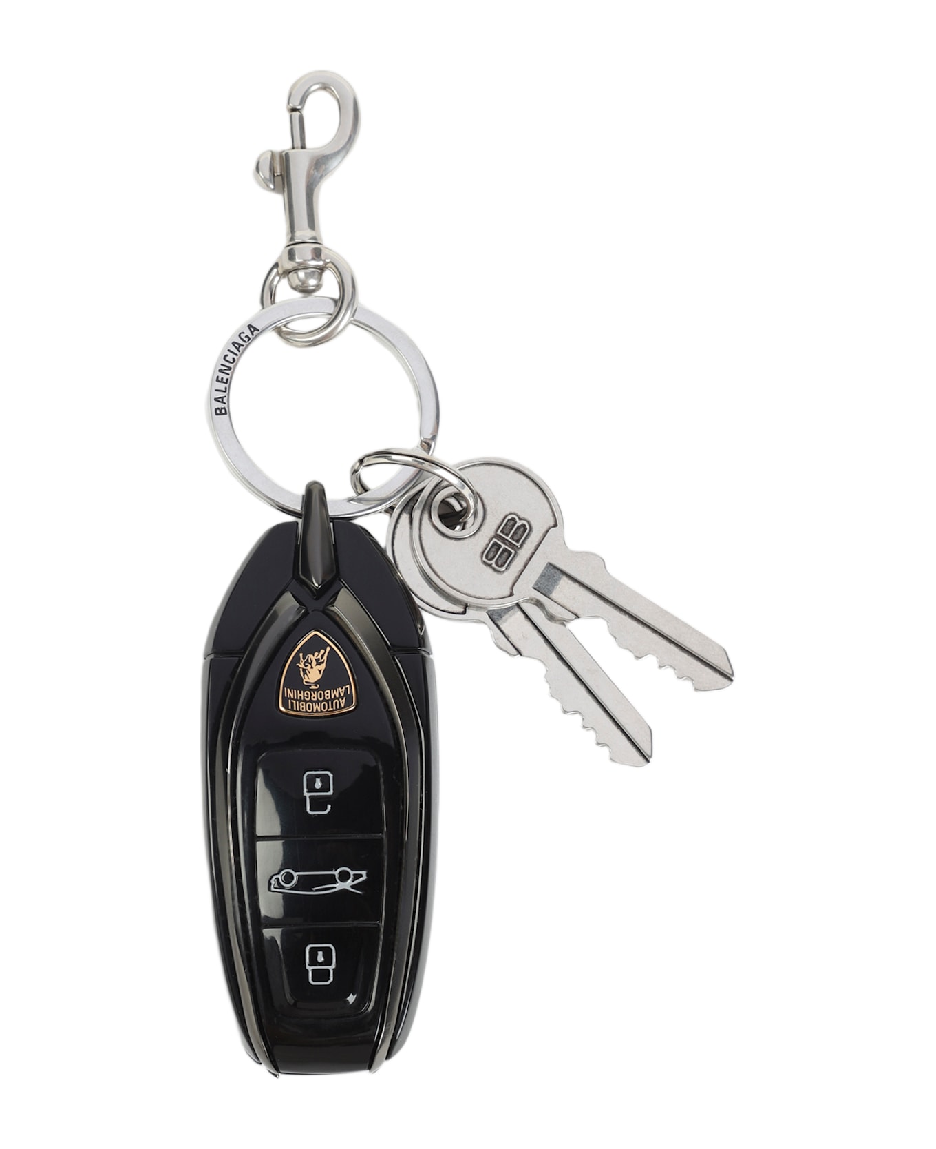 Balenciaga Lambo Key Ring - Silver Black