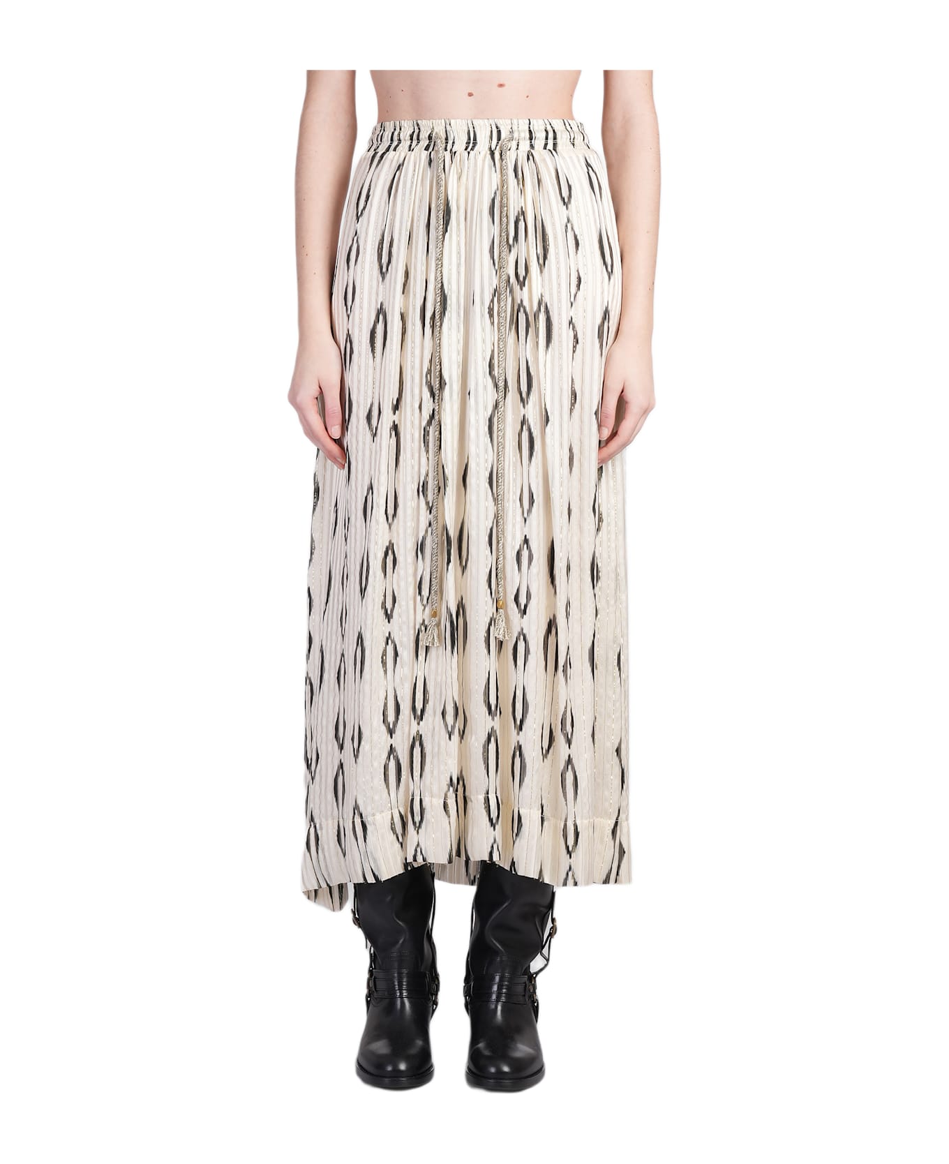 Isabel Marant Samila Skirt In Beige Silk - beige