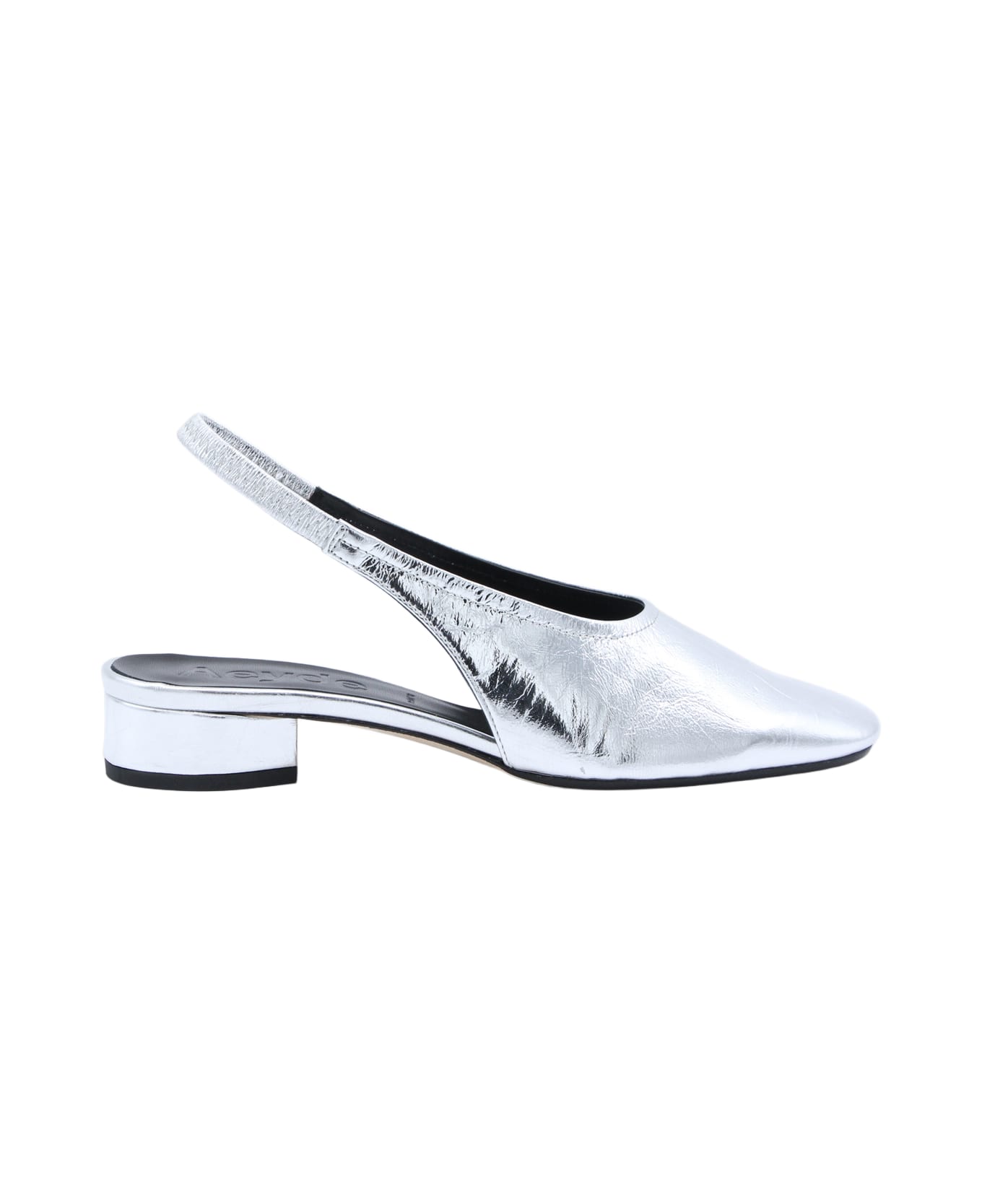 aeyde Silver Leather Pumps - Silver