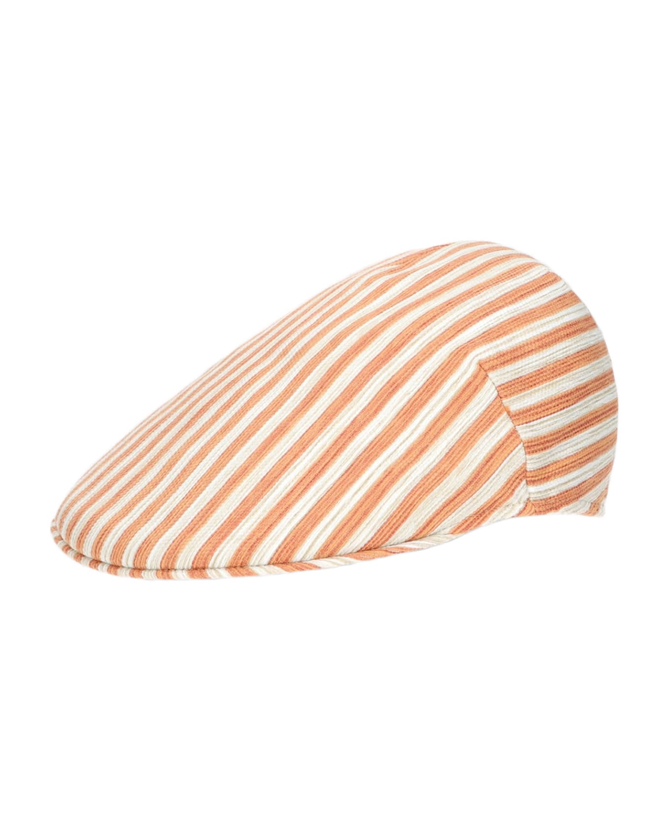 Borsalino Parigi Duckbill Flat Cap - WHITE/ORANGE 帽子
