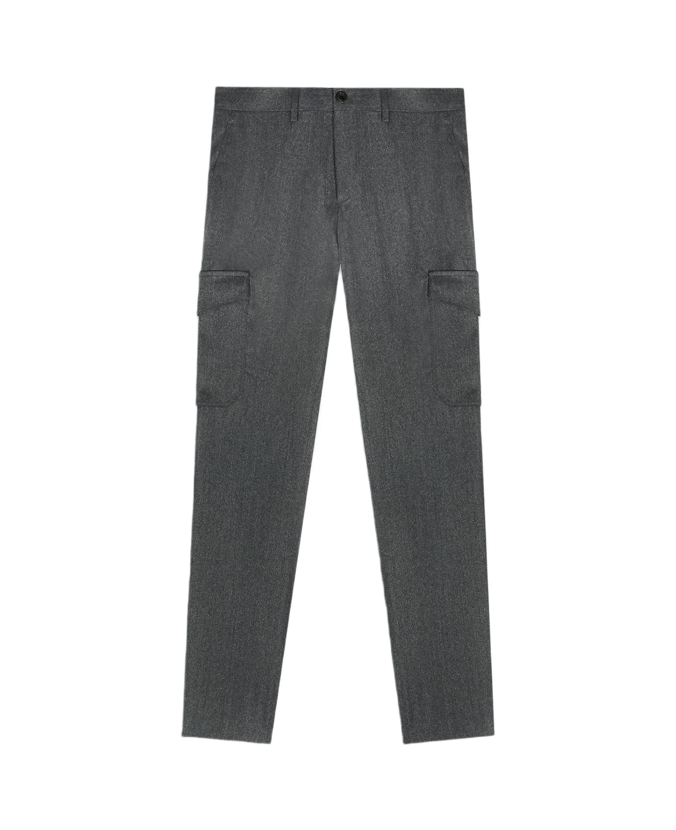 Larusmiani Wool Cargo Trousers Verbier Pants - Medium Grey