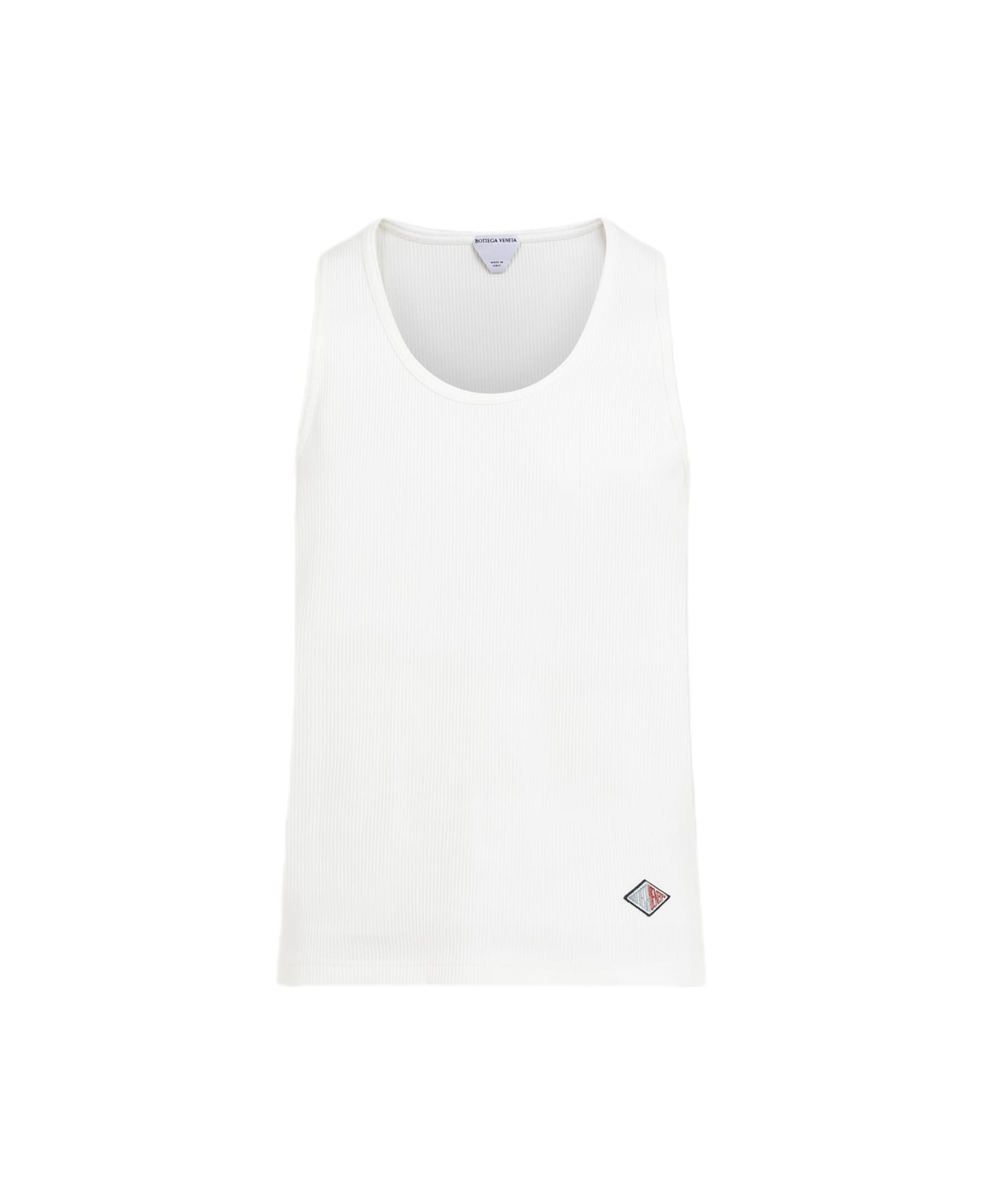 Bottega Veneta Logo-patch Cotton Tank Top - Chalk