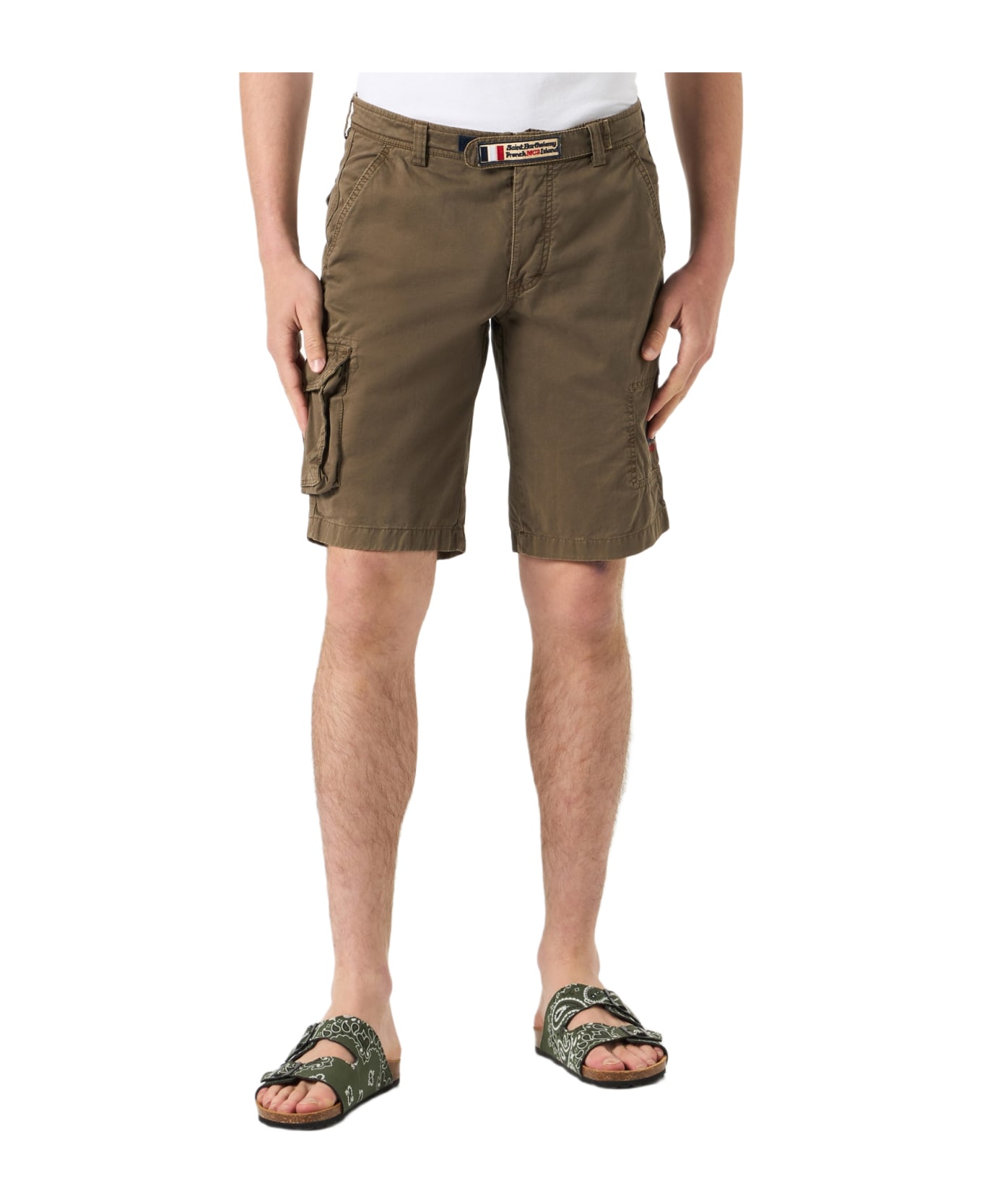 MC2 Saint Barth Man Brown Cargo Bermuda With Pockets - BROWN