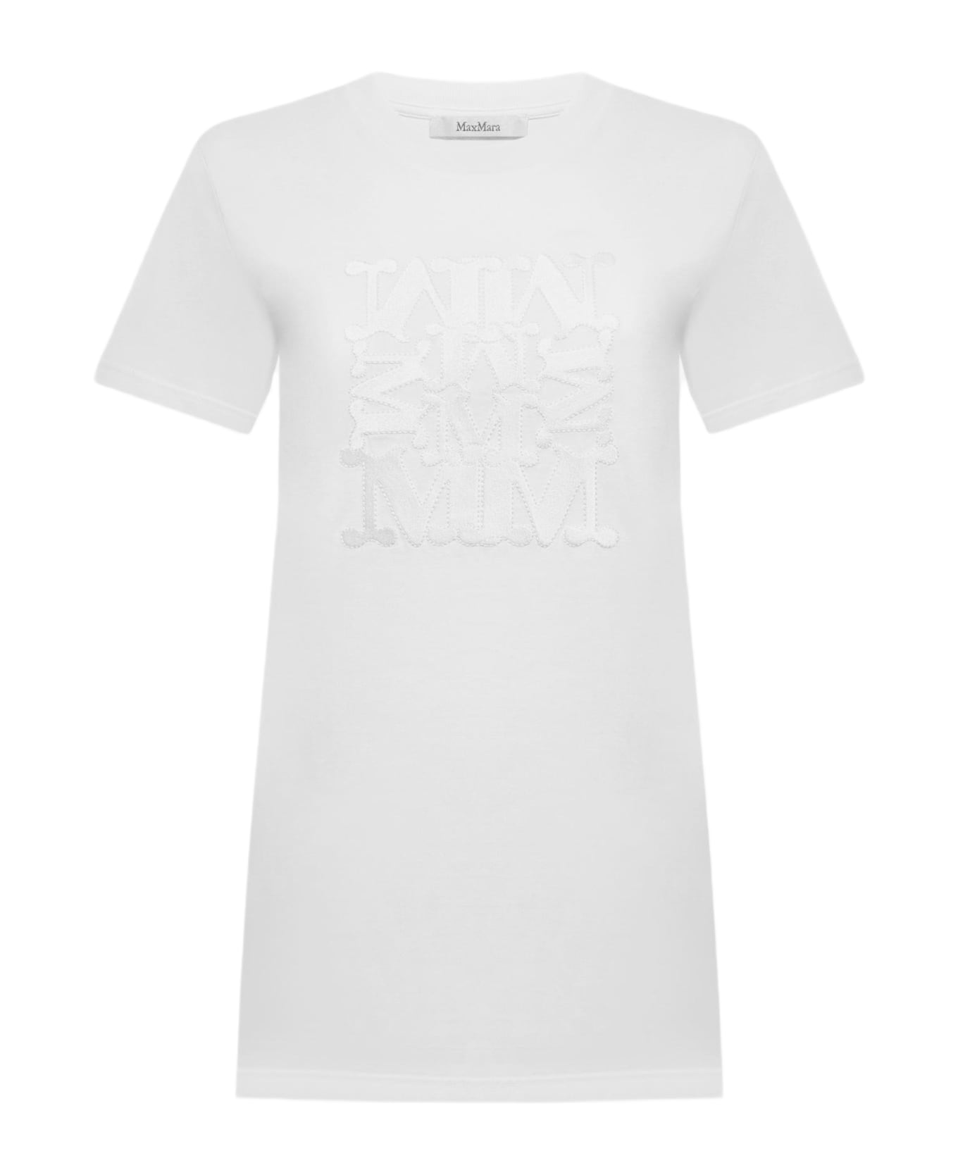 Max Mara Park Monogram Cotton T-shirt - WHITE