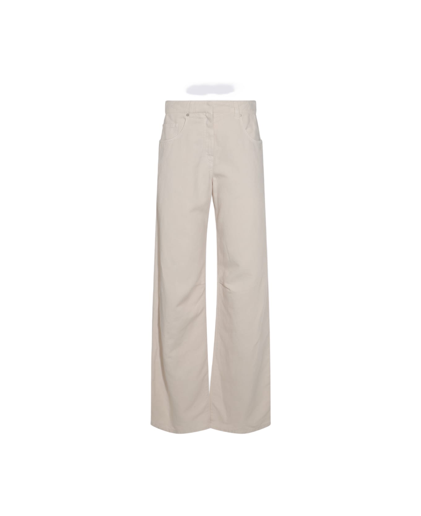 Brunello Cucinelli White Cotton Jeans - POWDER