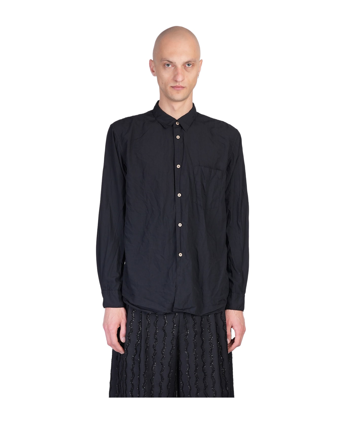 Comme Des Garçons Homme Plus Shirt In Black Polyester - black