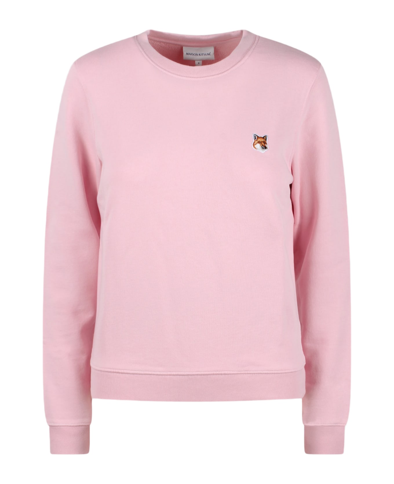 Maison Kitsuné Fox Head Patch Sweatshirt - Pink & Purple フリース