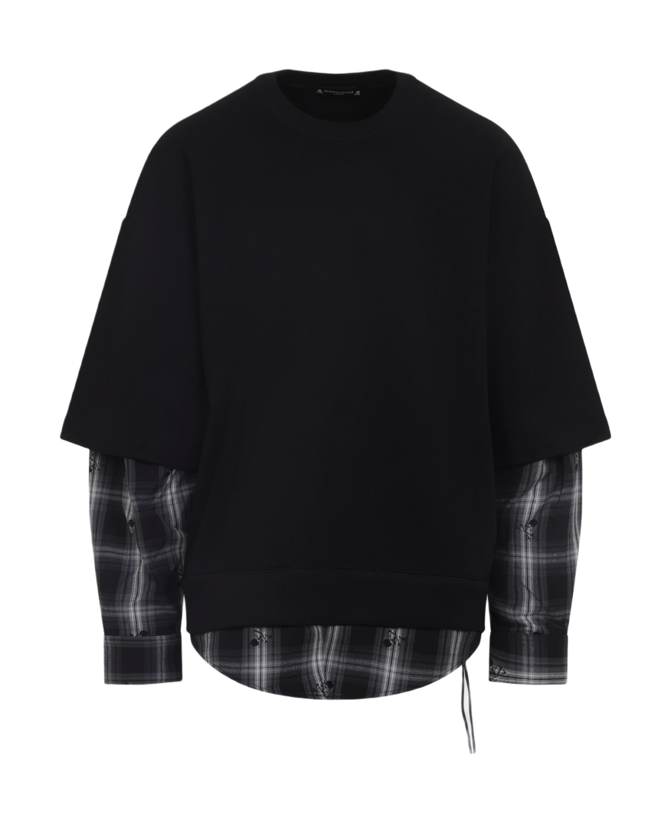 Mastermind Japan Layered Sweatshirt - Black Black Plaid