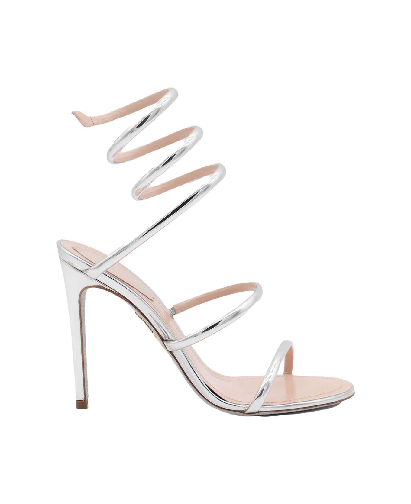 René Caovilla Silver Leather Sandals - Silver