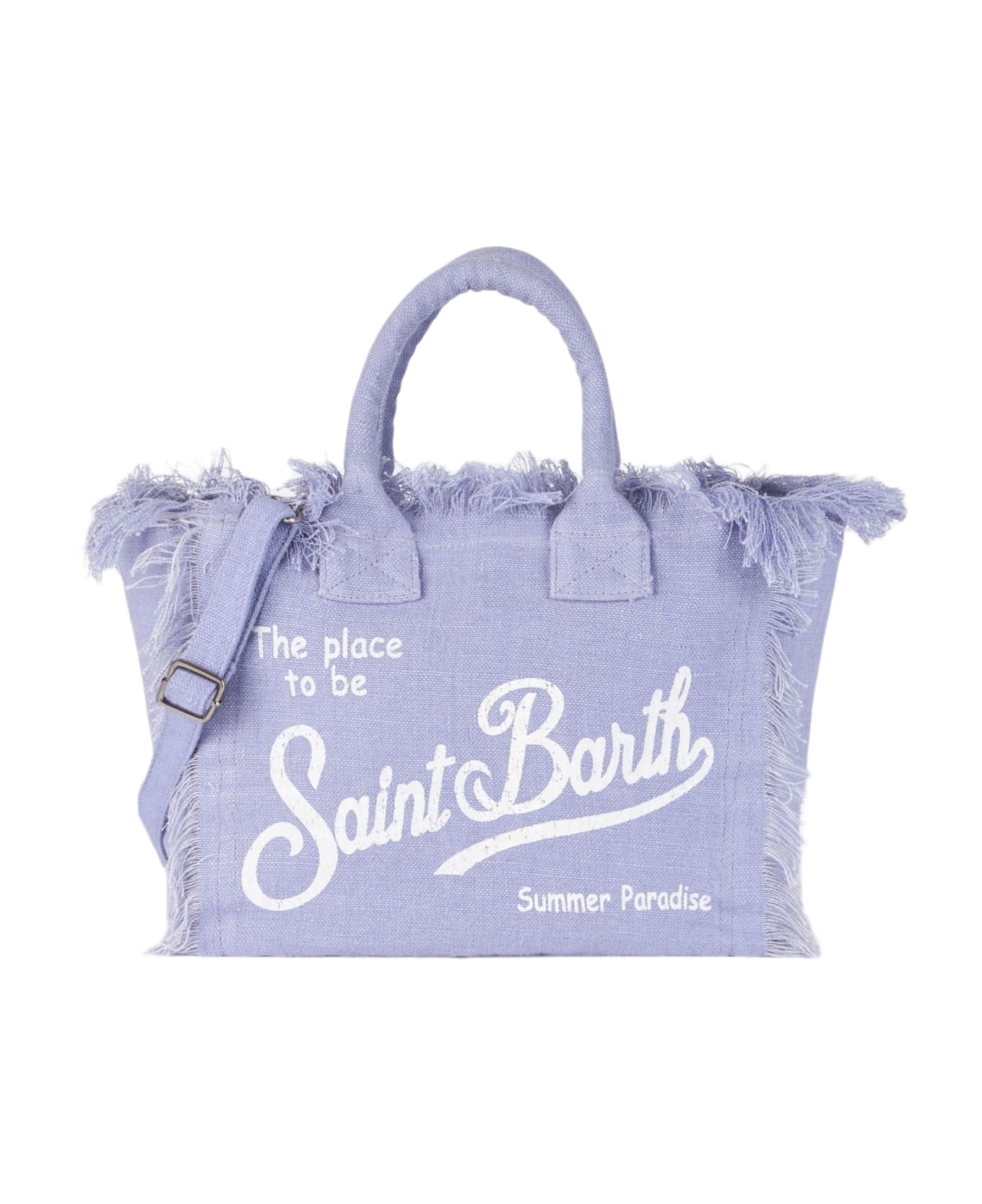 MC2 Saint Barth Lilac Vanity Linen Tote Bag With Saint Barth Logo - PINK