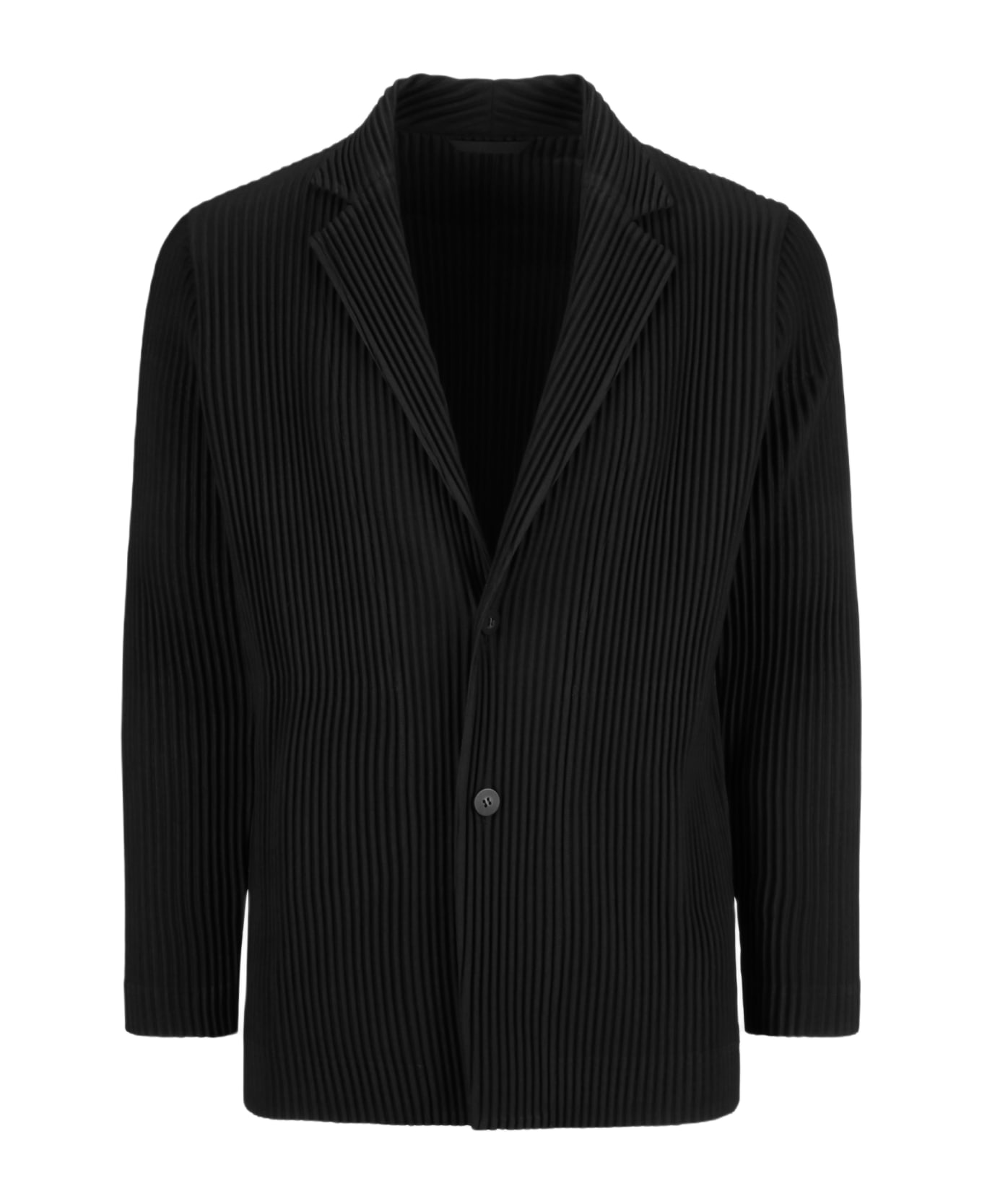 Homme Plissé Issey Miyake Pleated Single-breasted Jacket - Nero