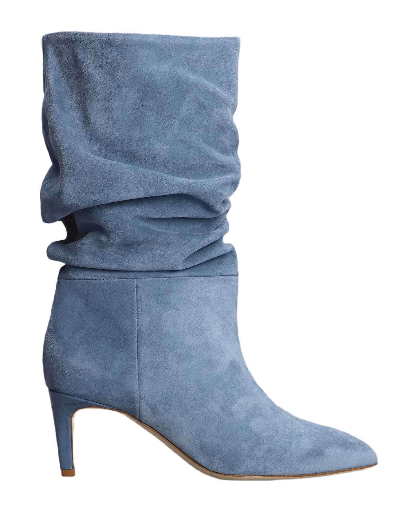 Paris Texas High Heels Ankle Boots In Cyan Suede - cyan
