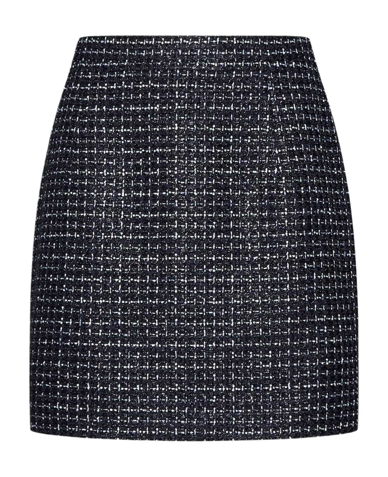 Alessandra Rich Sequin Check Tweed Miniskirt - Blue