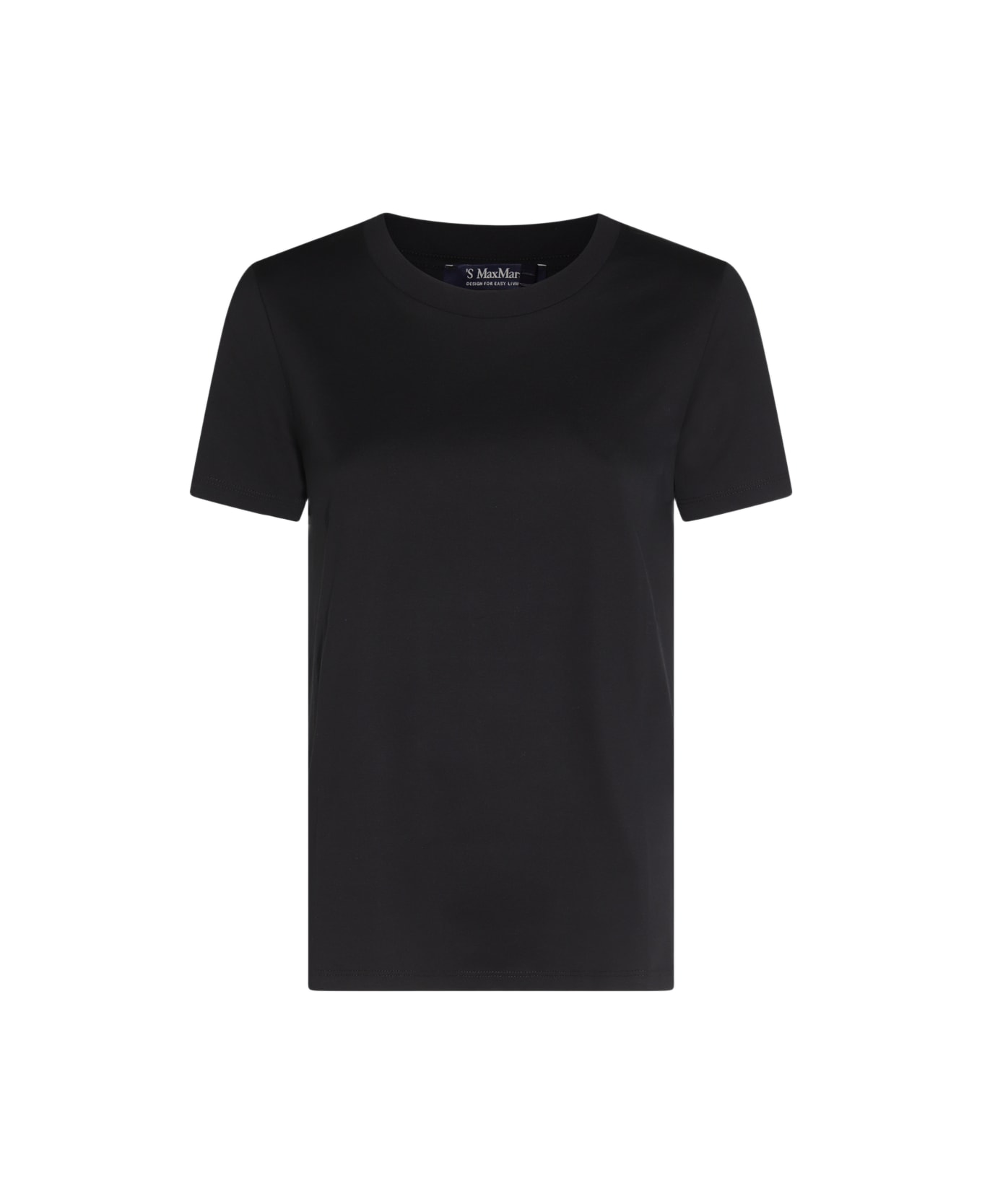 
S Max Mara Black Cotton Reno T-shirt - Black