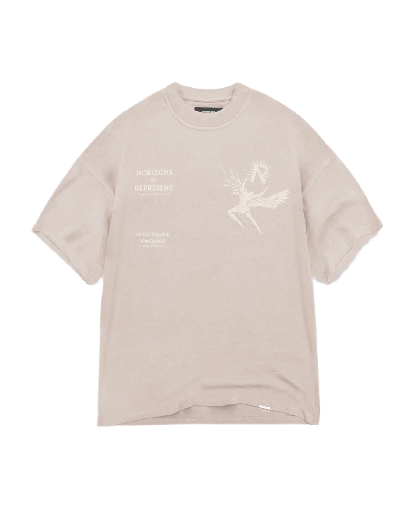 REPRESENT Icarus T-shirt Beige cotton Icarus t-shirt with short sleeves - Icarus T-Shirt - Beige