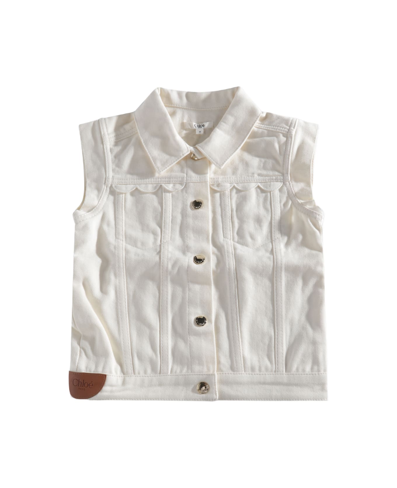 Chloé Cream Cotton Denim Jacket - Bianco sporco