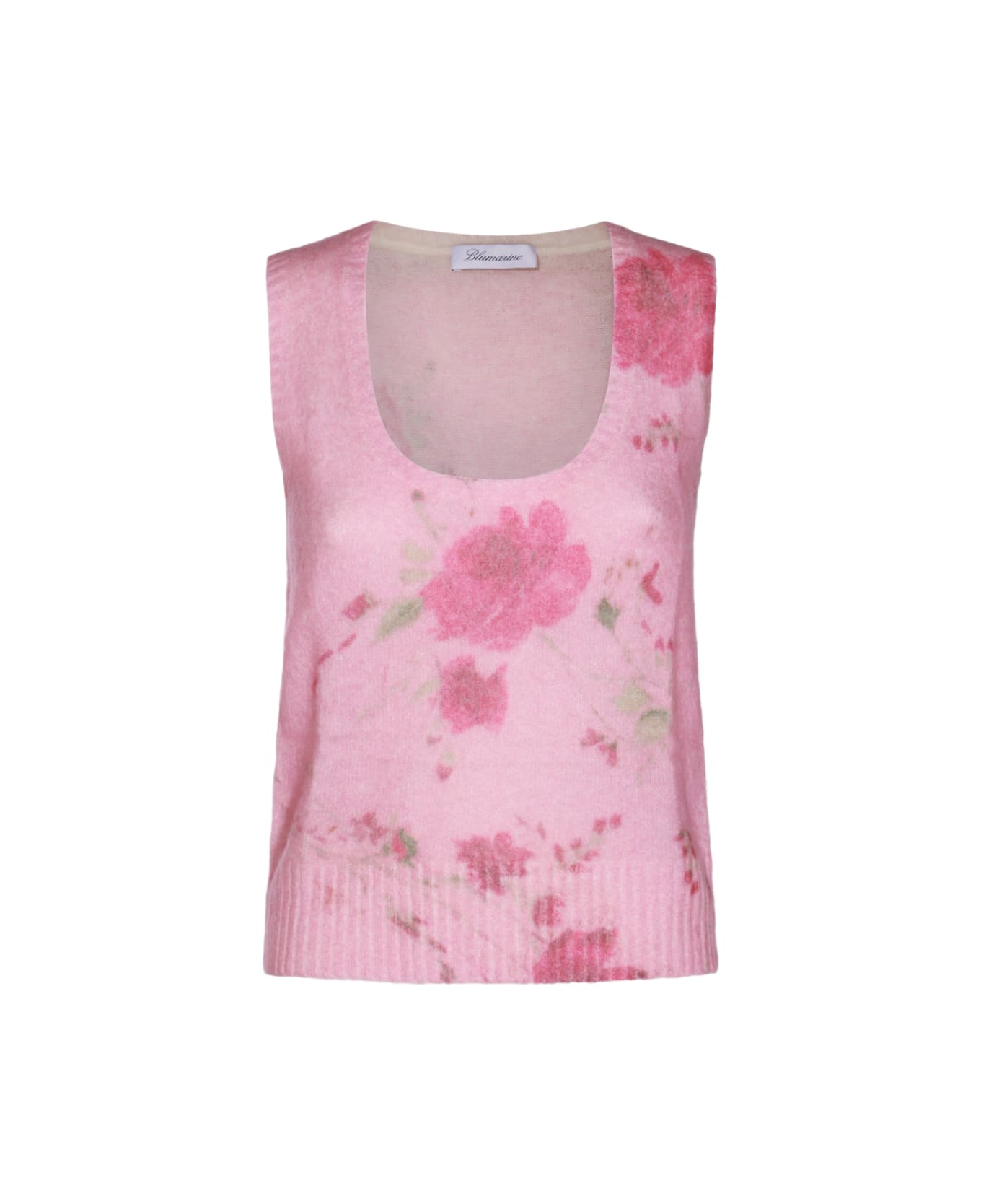 Blumarine Pink Wool Top - PINK/MULTI