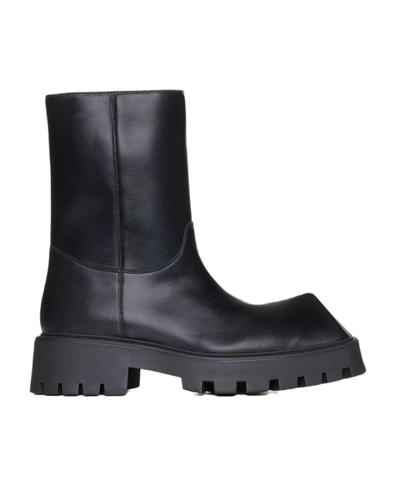 Balenciaga Rhino Leather Ankle Boots - Black