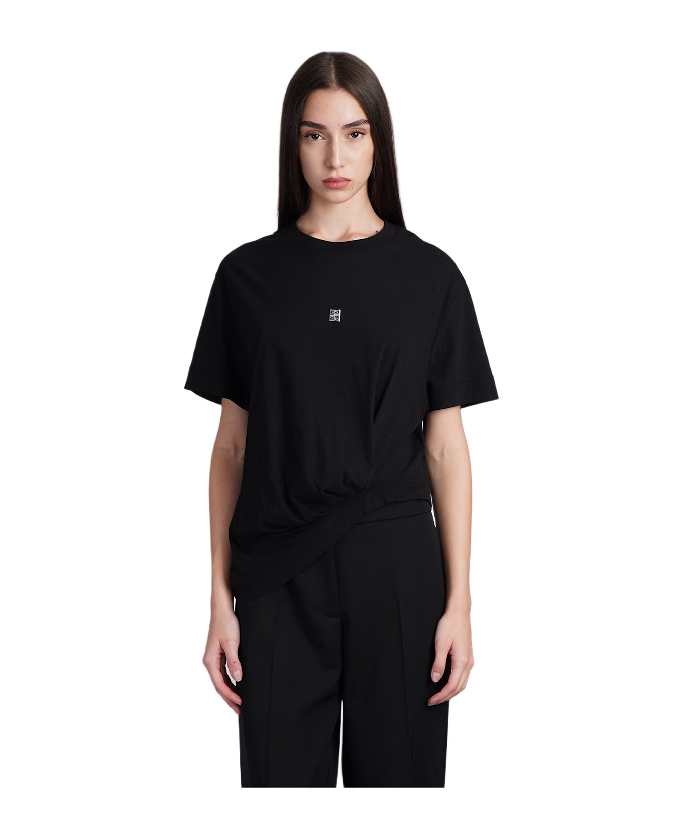 Givenchy Top With Logo-shaped Appliqué - black