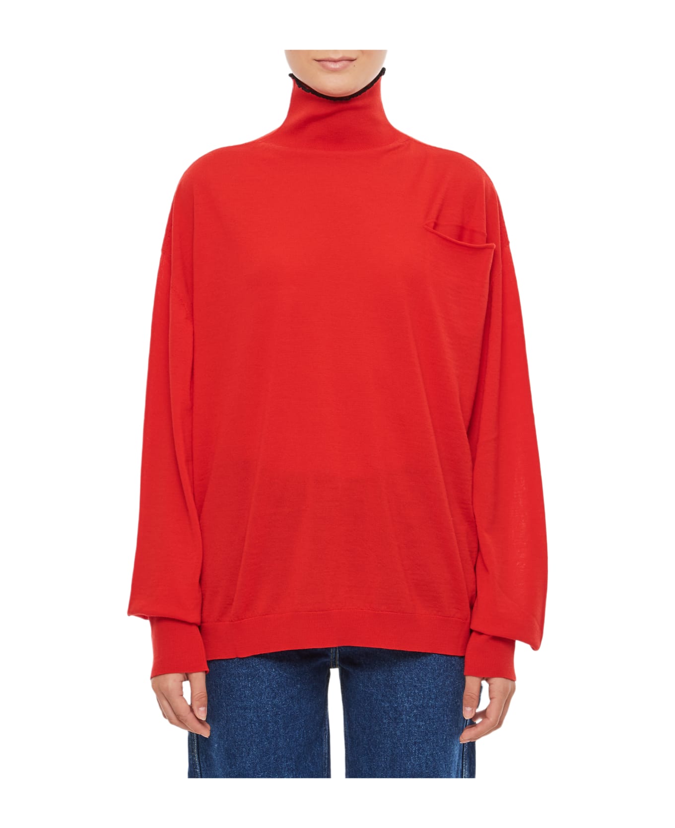 Quira Rollneck Wool Sweater - Red ニットウェア