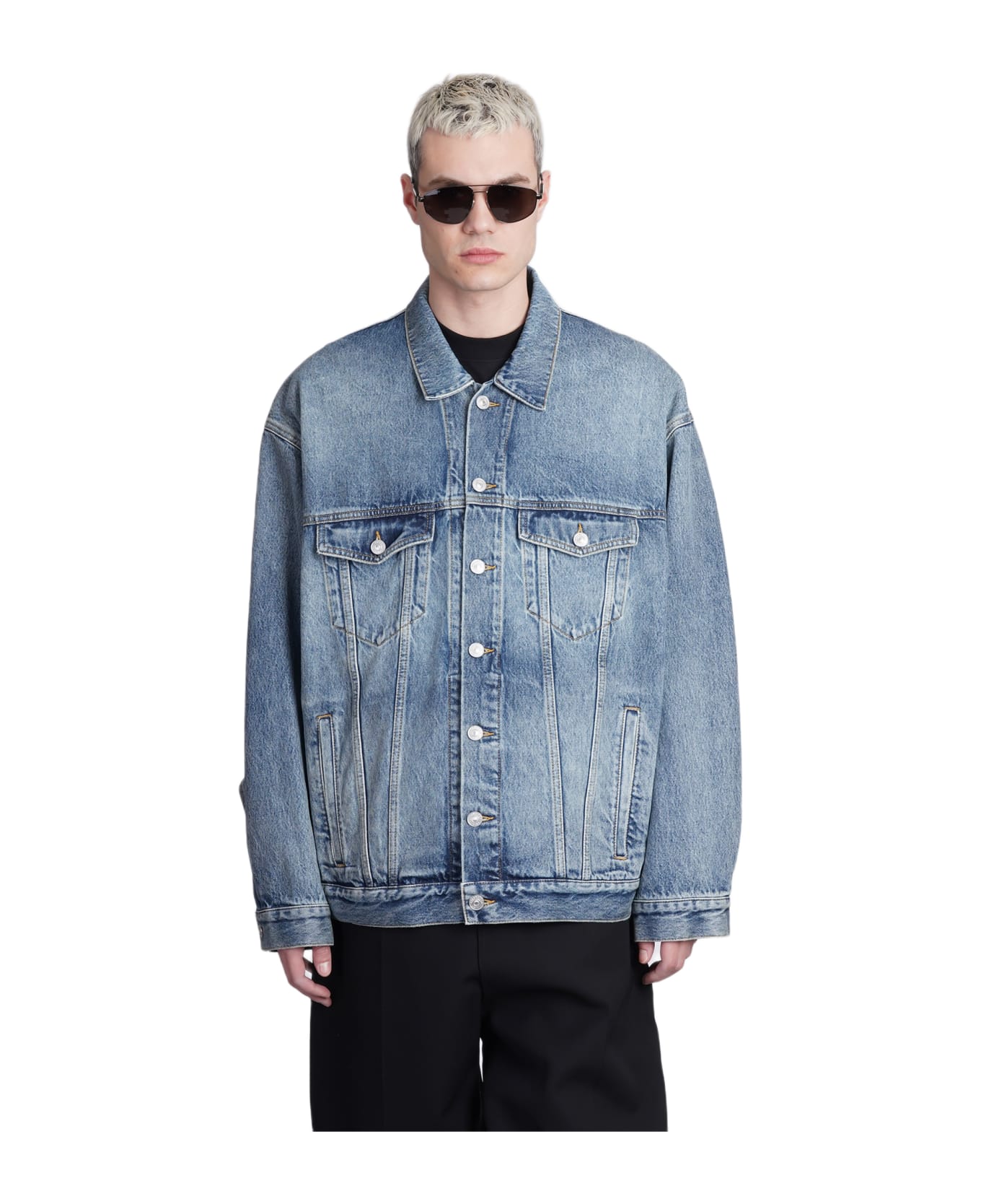 Balenciaga Denim Jackets In Blue Denim - blue