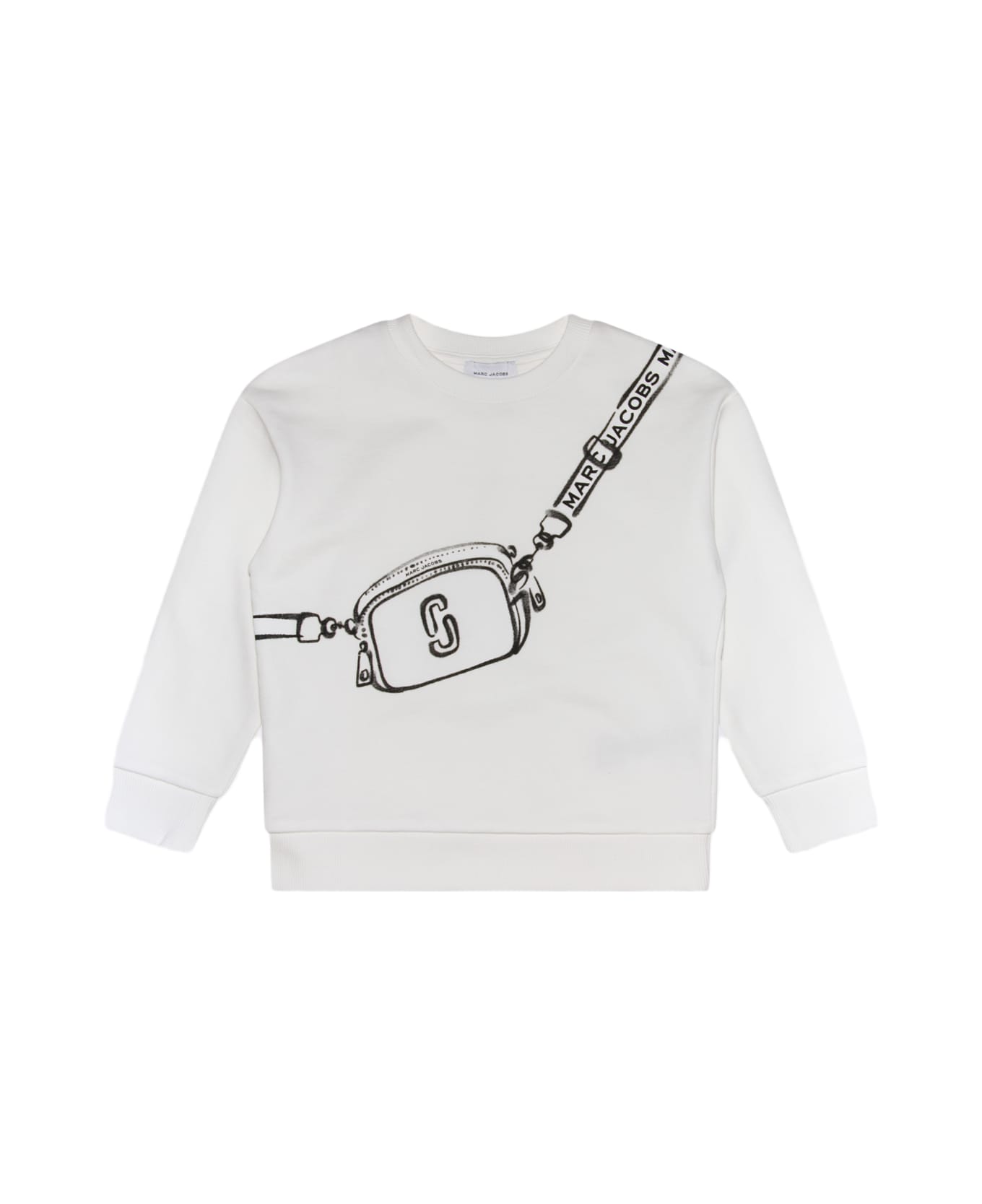 Marc Jacobs White And Black Cotton Sweatshirt - Bianco