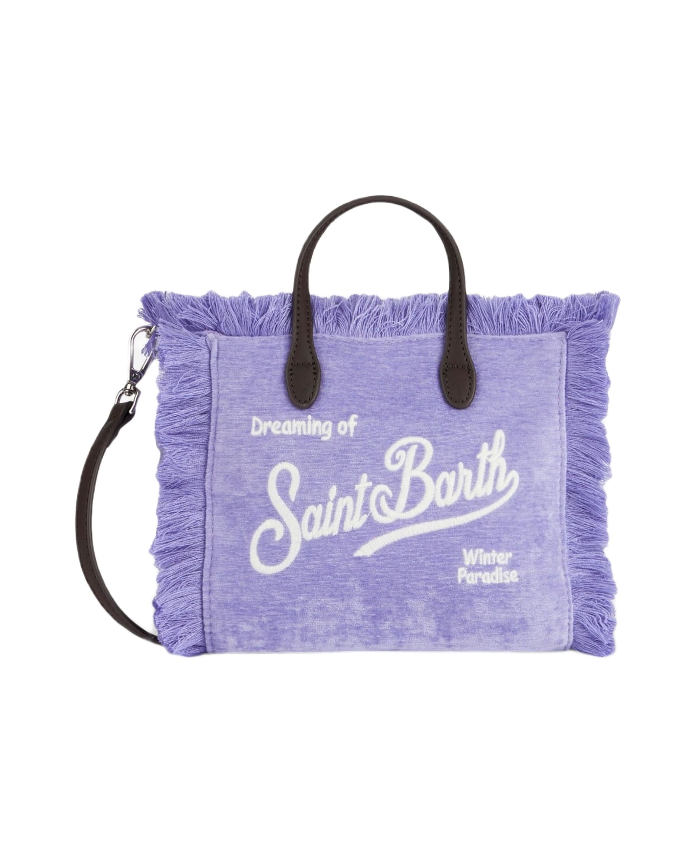 MC2 Saint Barth Lilac Velvet Chine Mini Vanity Fringed Bag - PINK