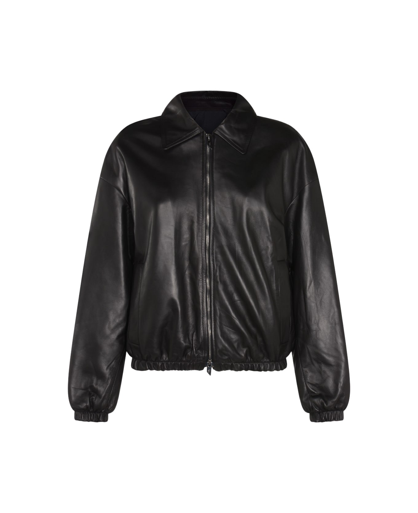 Salvatore Santoro Black Leather Jacket - Grey