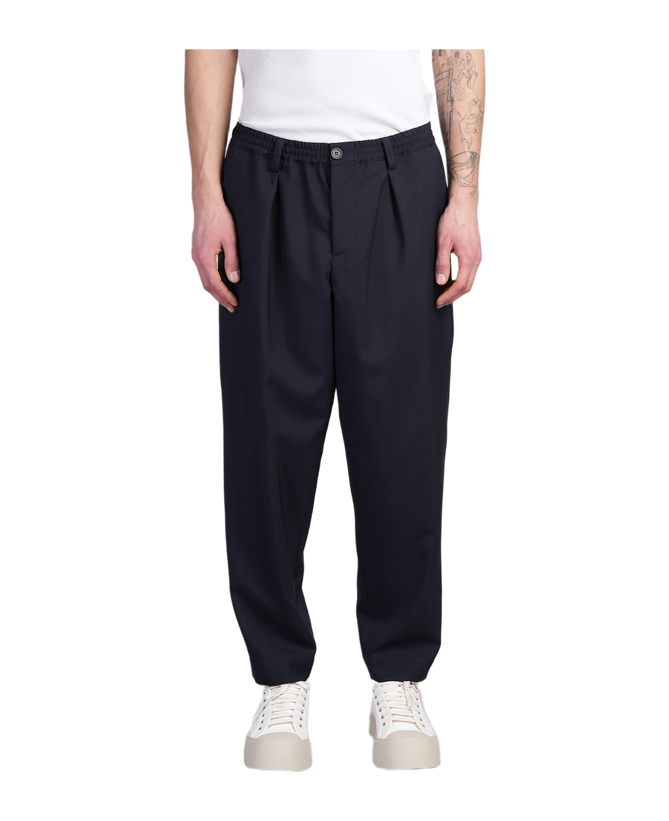 Marni Pants In Blue Wool - blue