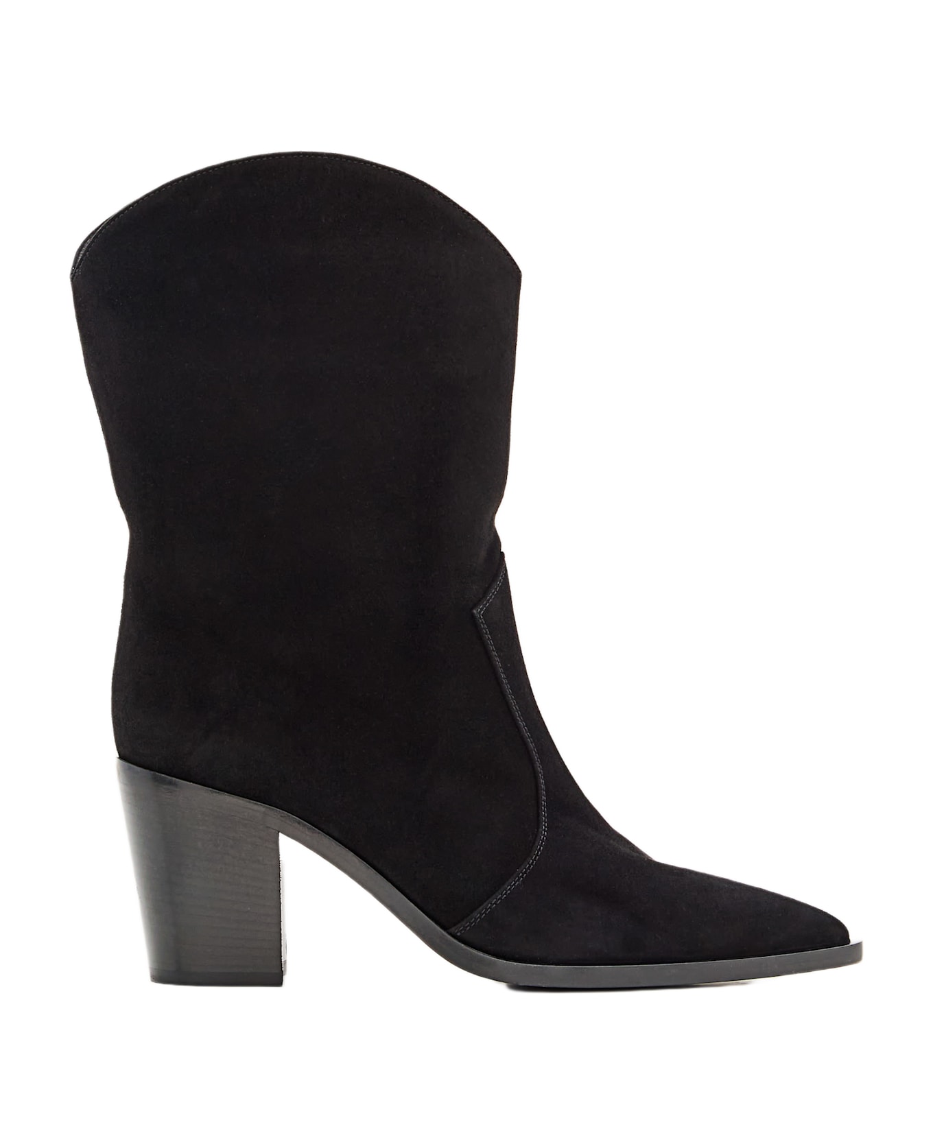 Gianvito Rossi Denver Suede Texan Boots - Black