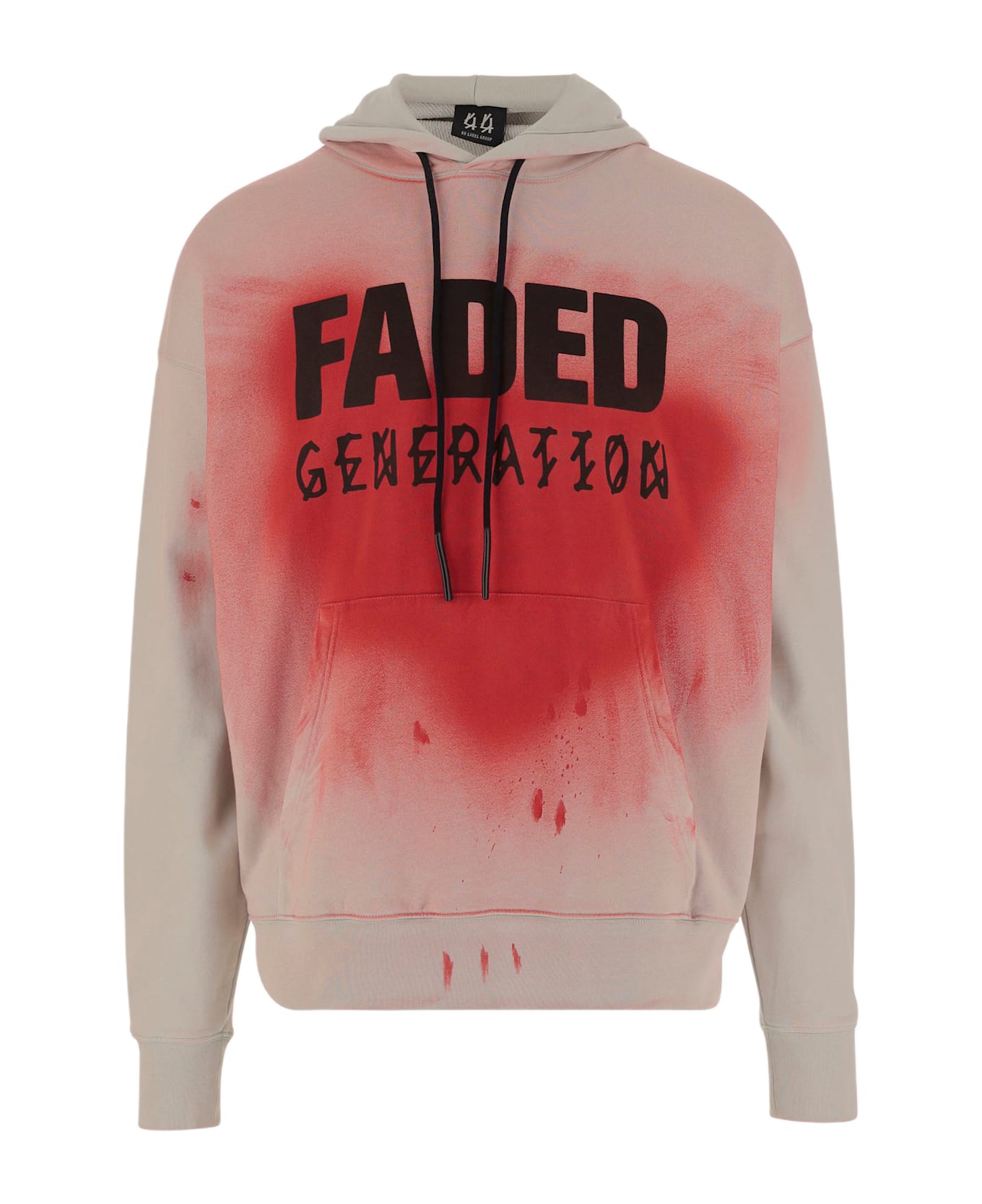44 Label Group Faded Gen Cotton Sweatshirt With Print - Red