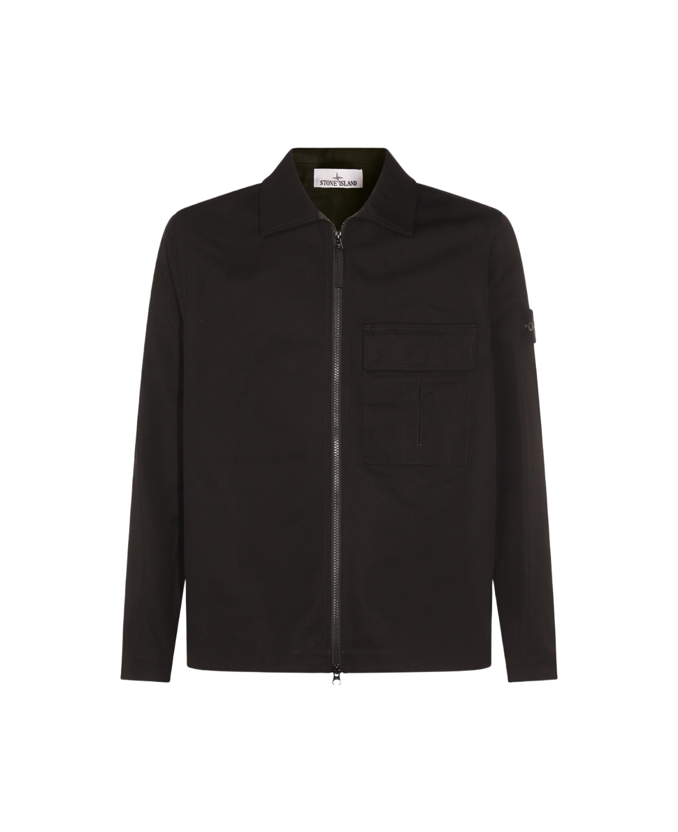 Stone Island Black Cotton Casual Jacket - Black
