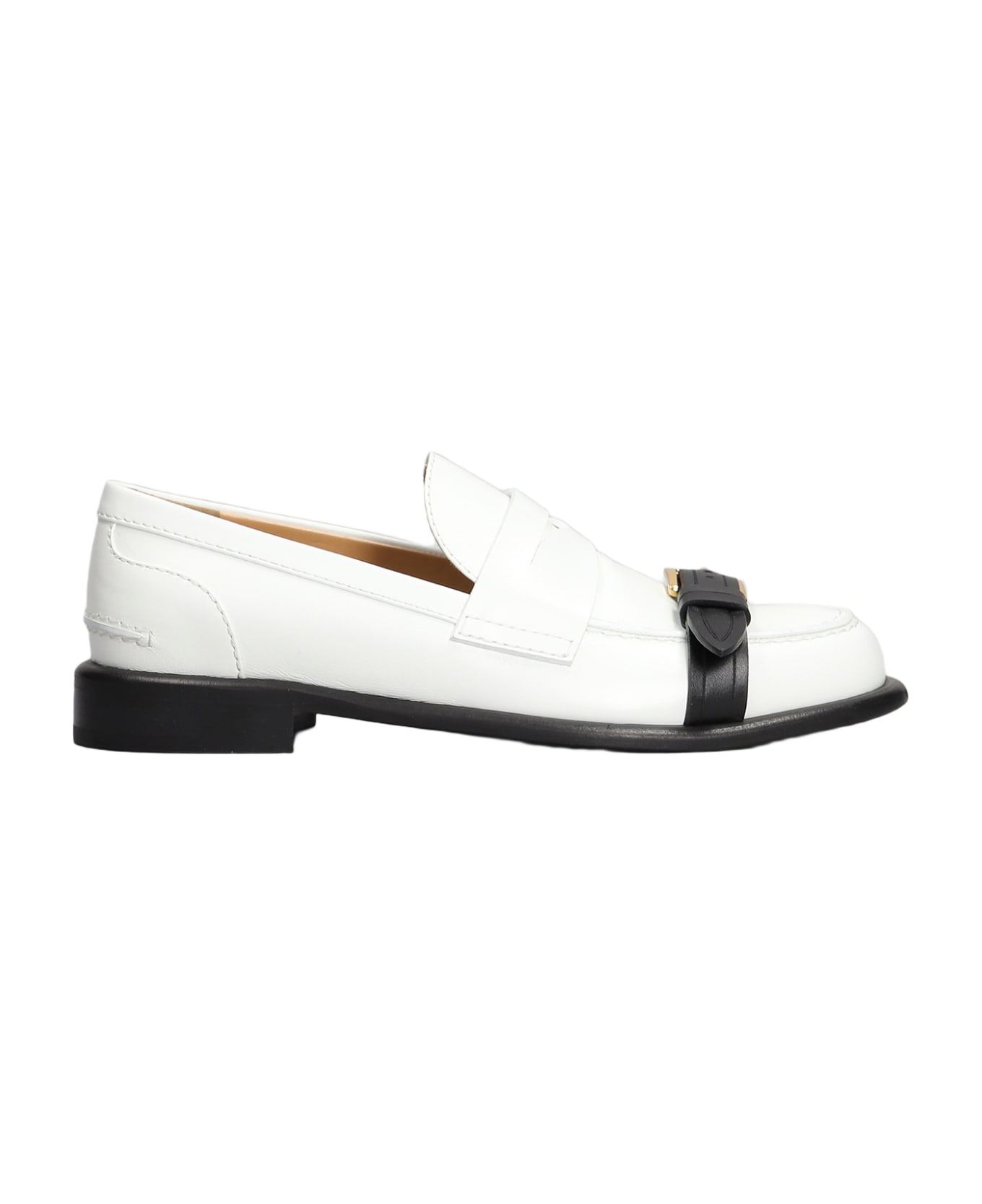 J.W. Anderson Animated Mocassin Loafers In White Leather - white