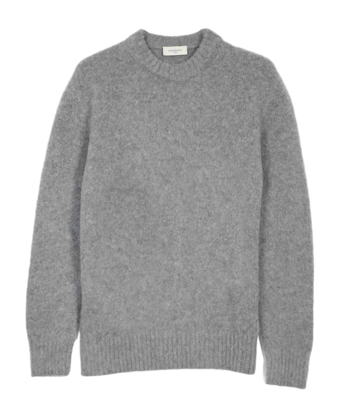 Piacenza Cashmere Girocollo Light grey wool sweater - Grigio